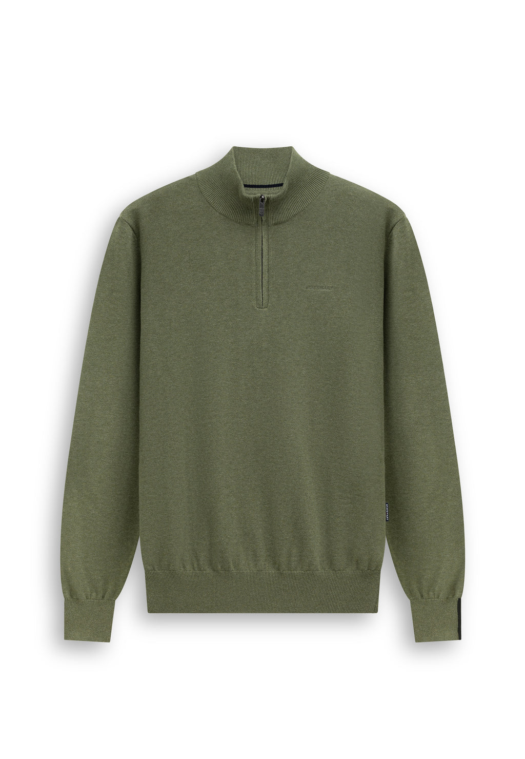 Pull avec demi-zip et broderie