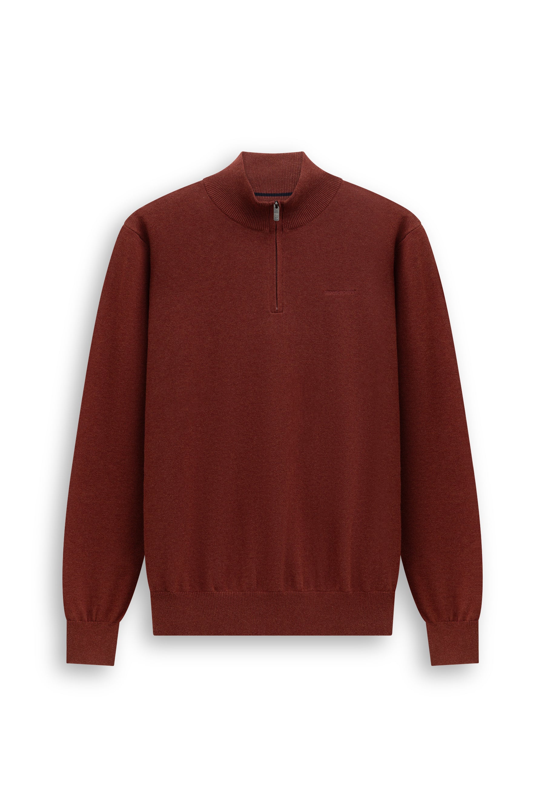 Pull avec demi-zip et broderie