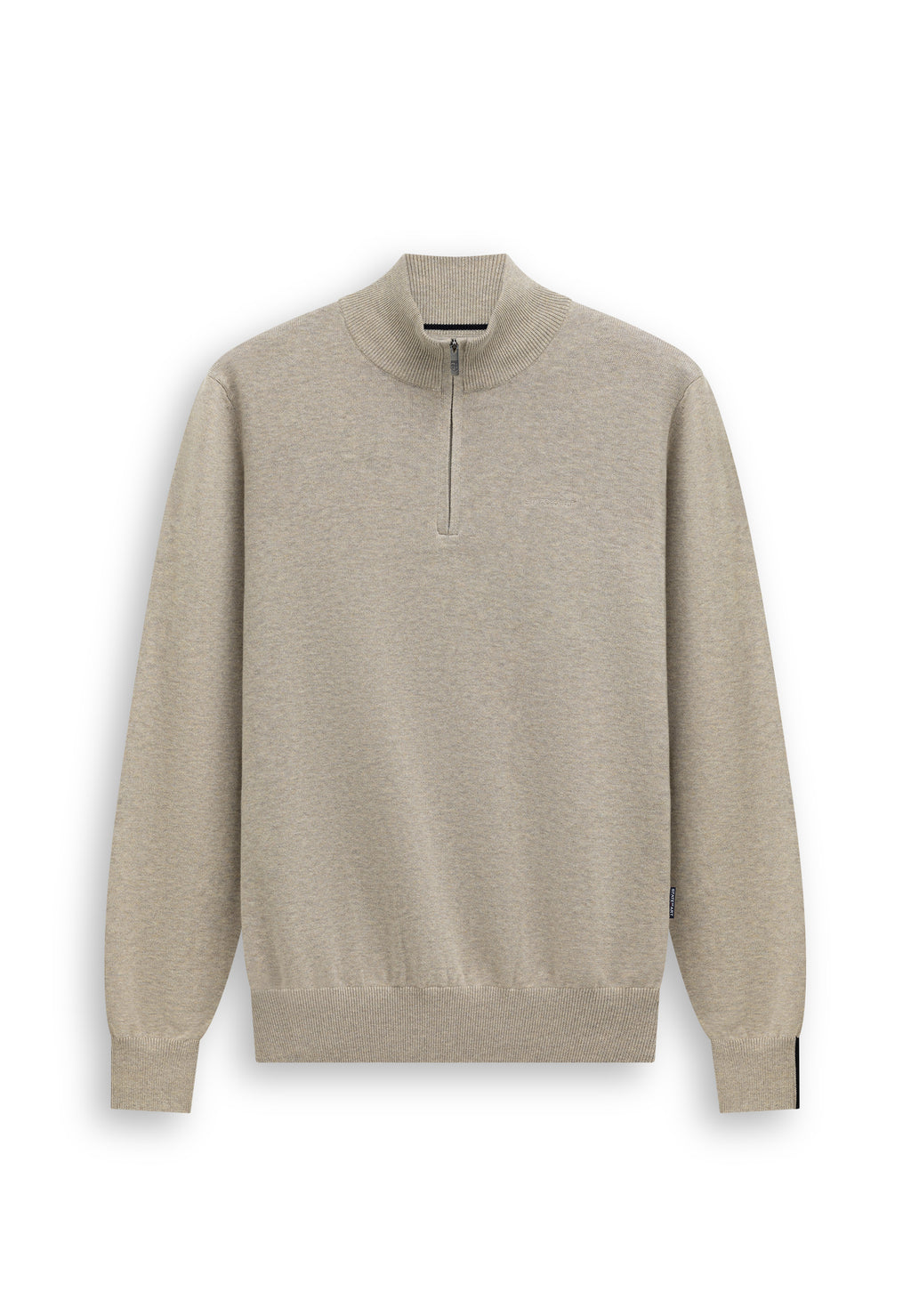 Pull avec demi-zip et broderie