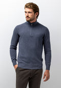 Pull avec demi-zip et broderie