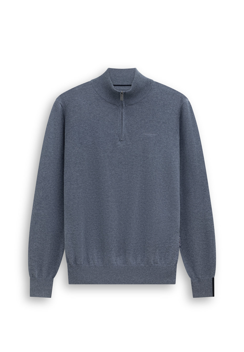 Pull avec demi-zip et broderie