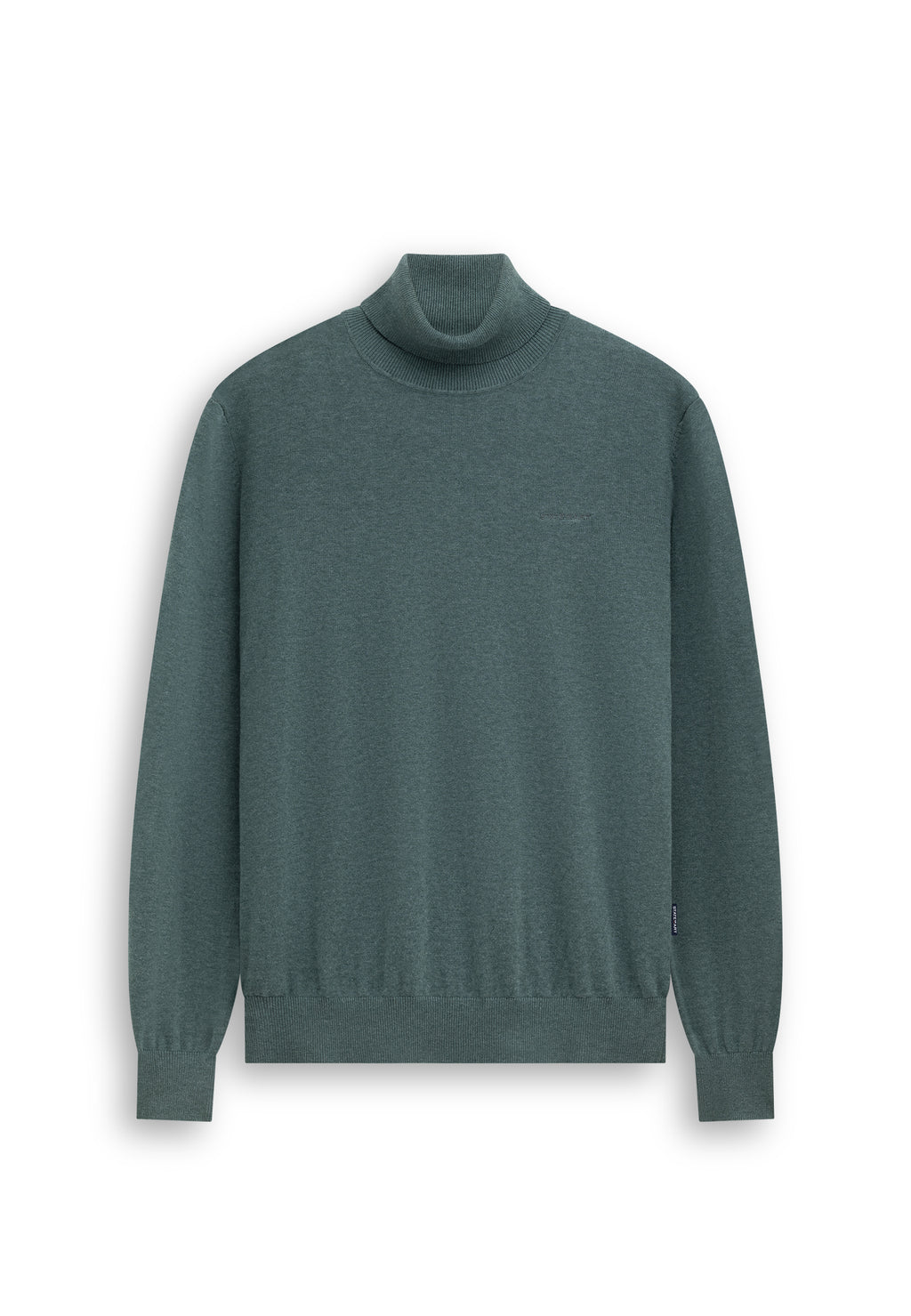 Pull fin en coton à col roulé