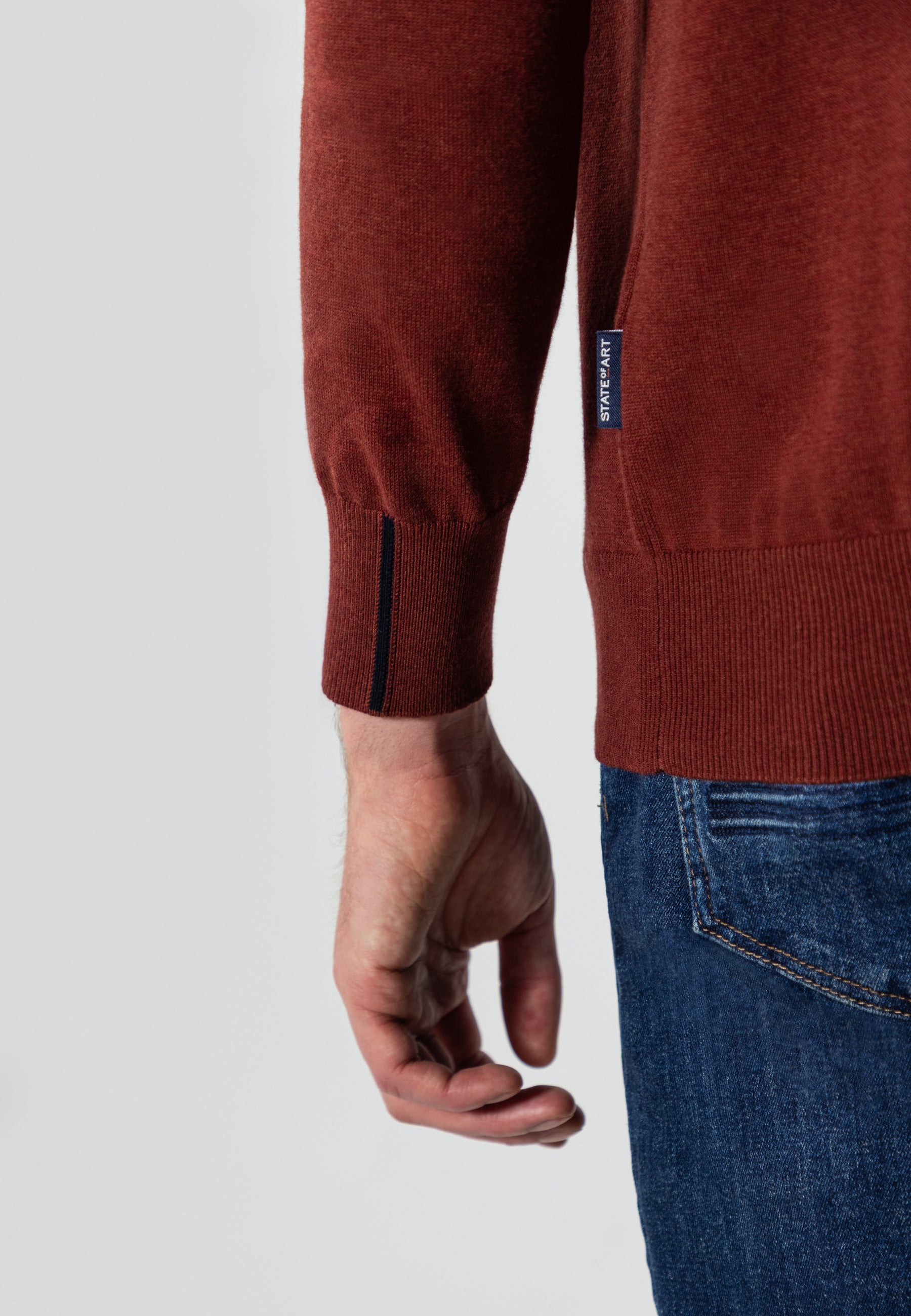Pull fin en coton à col roulé