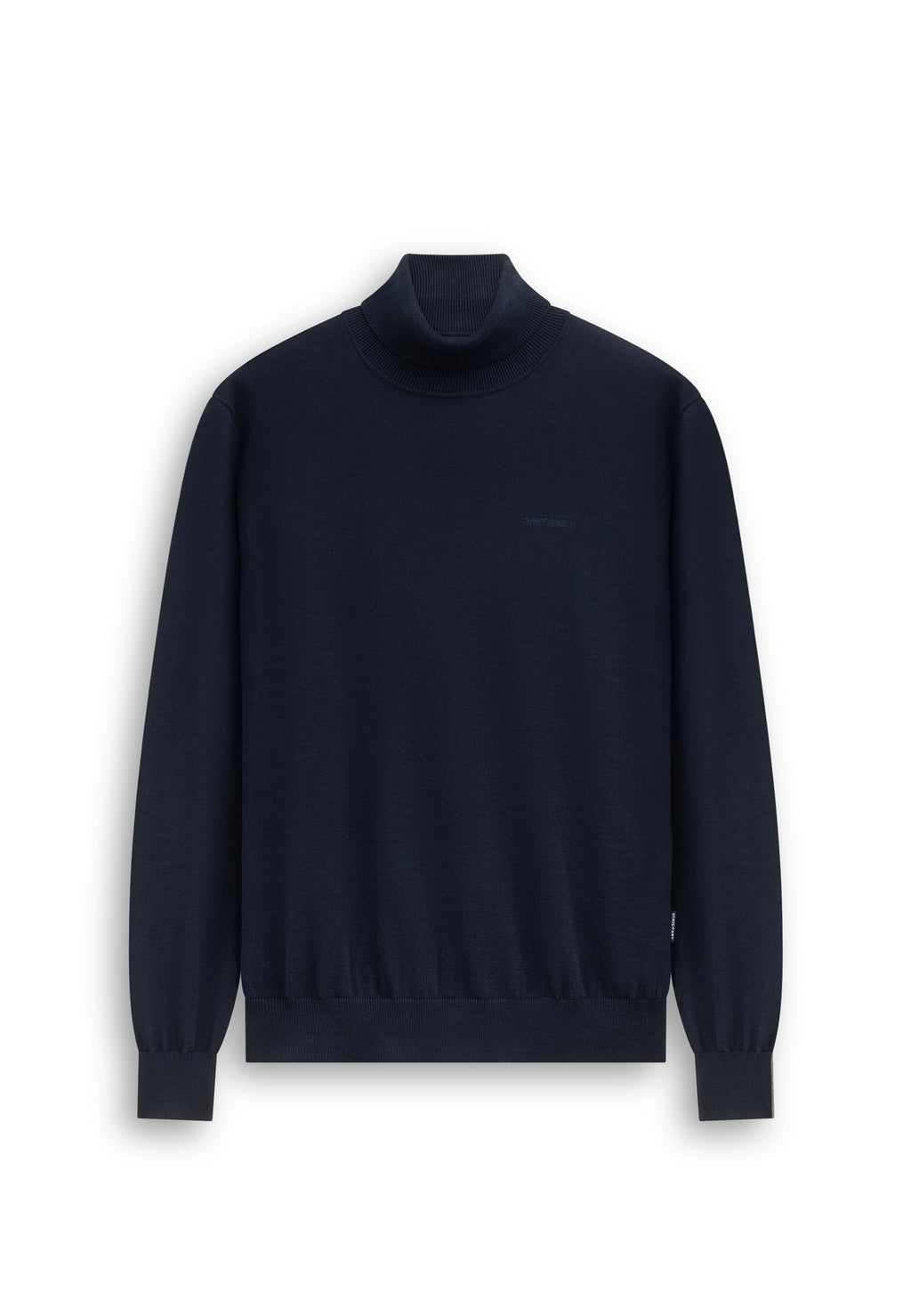 Pull fin en coton à col roulé