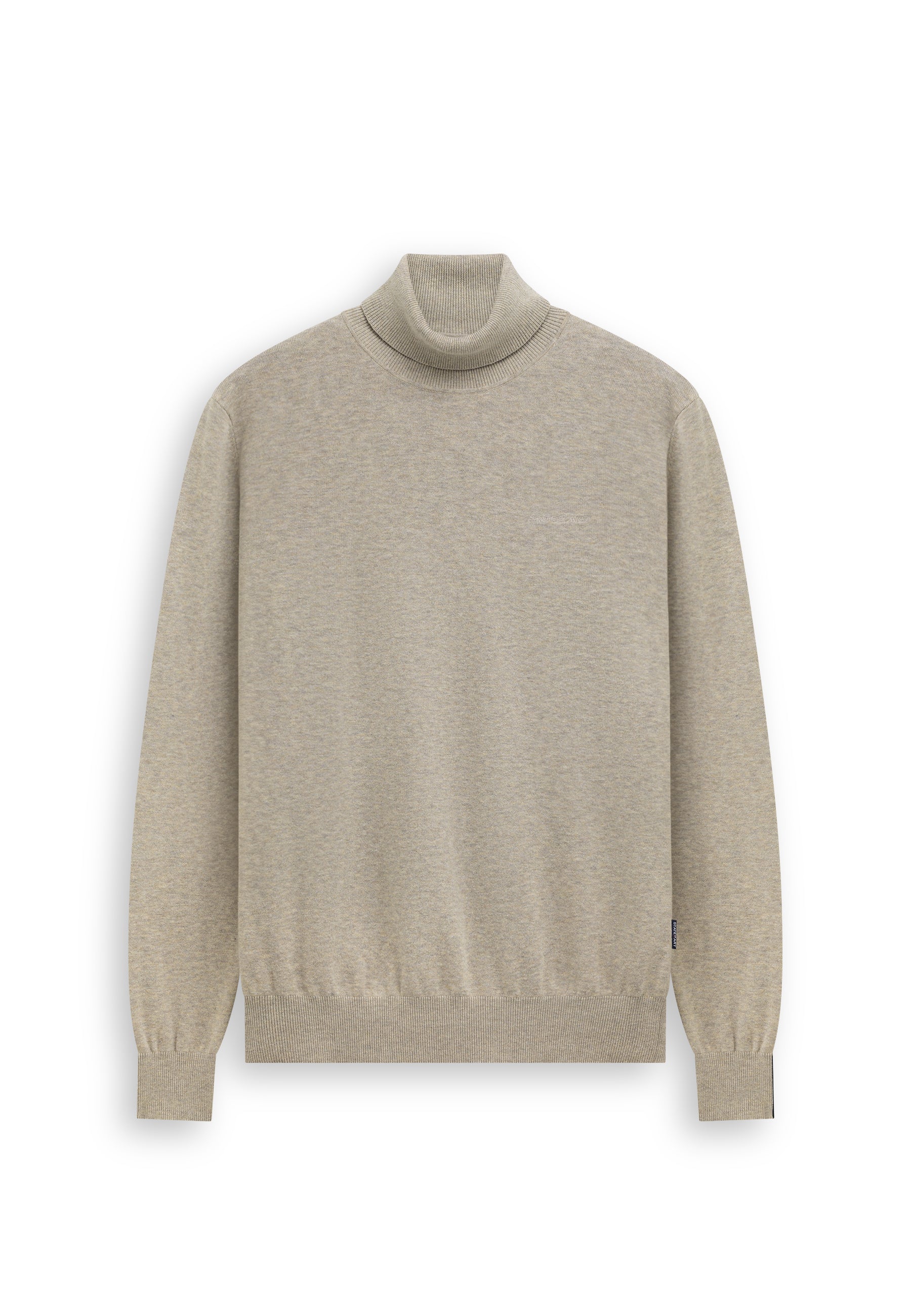 Pull fin en coton à col roulé