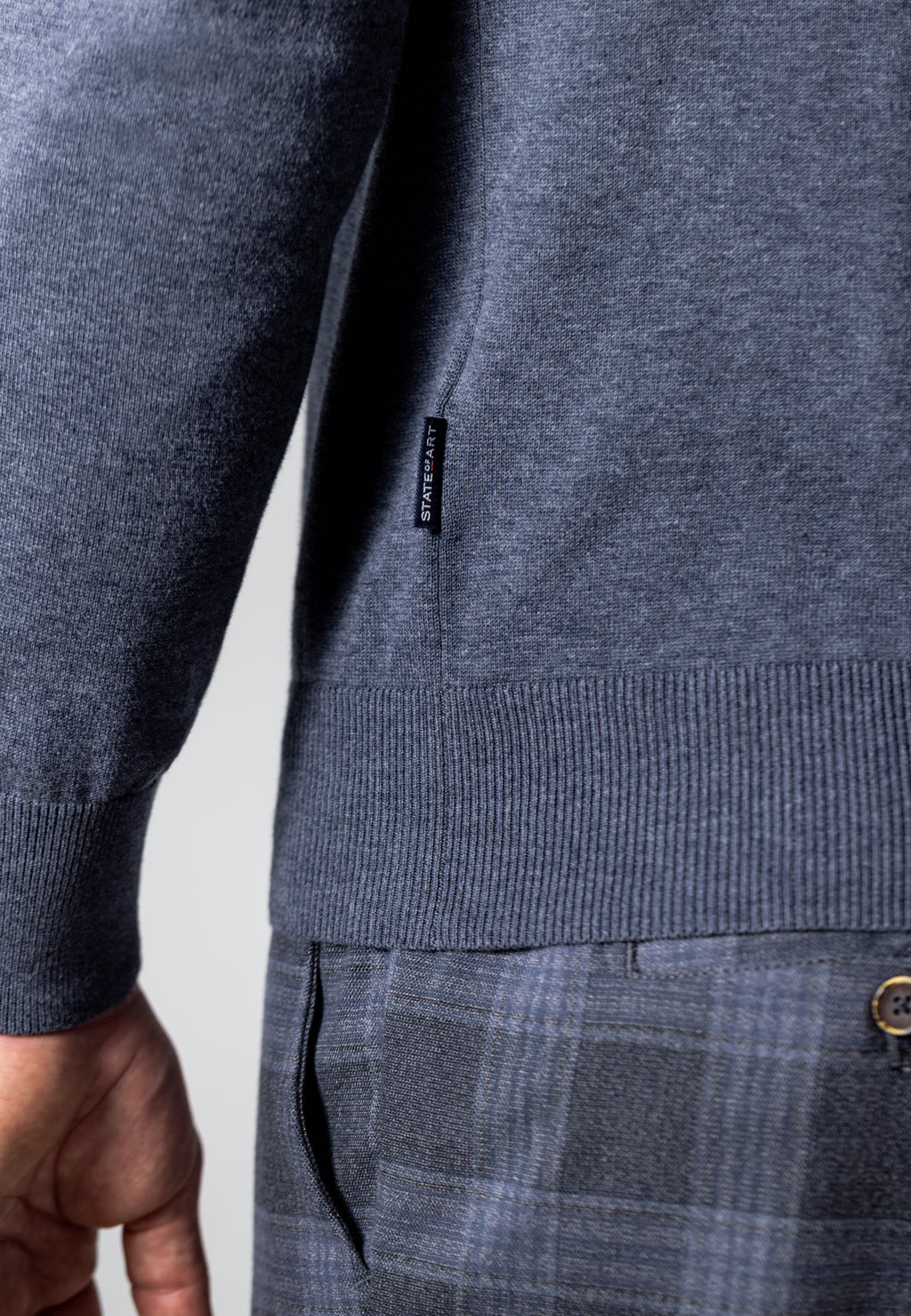 Pull fin en coton à col roulé
