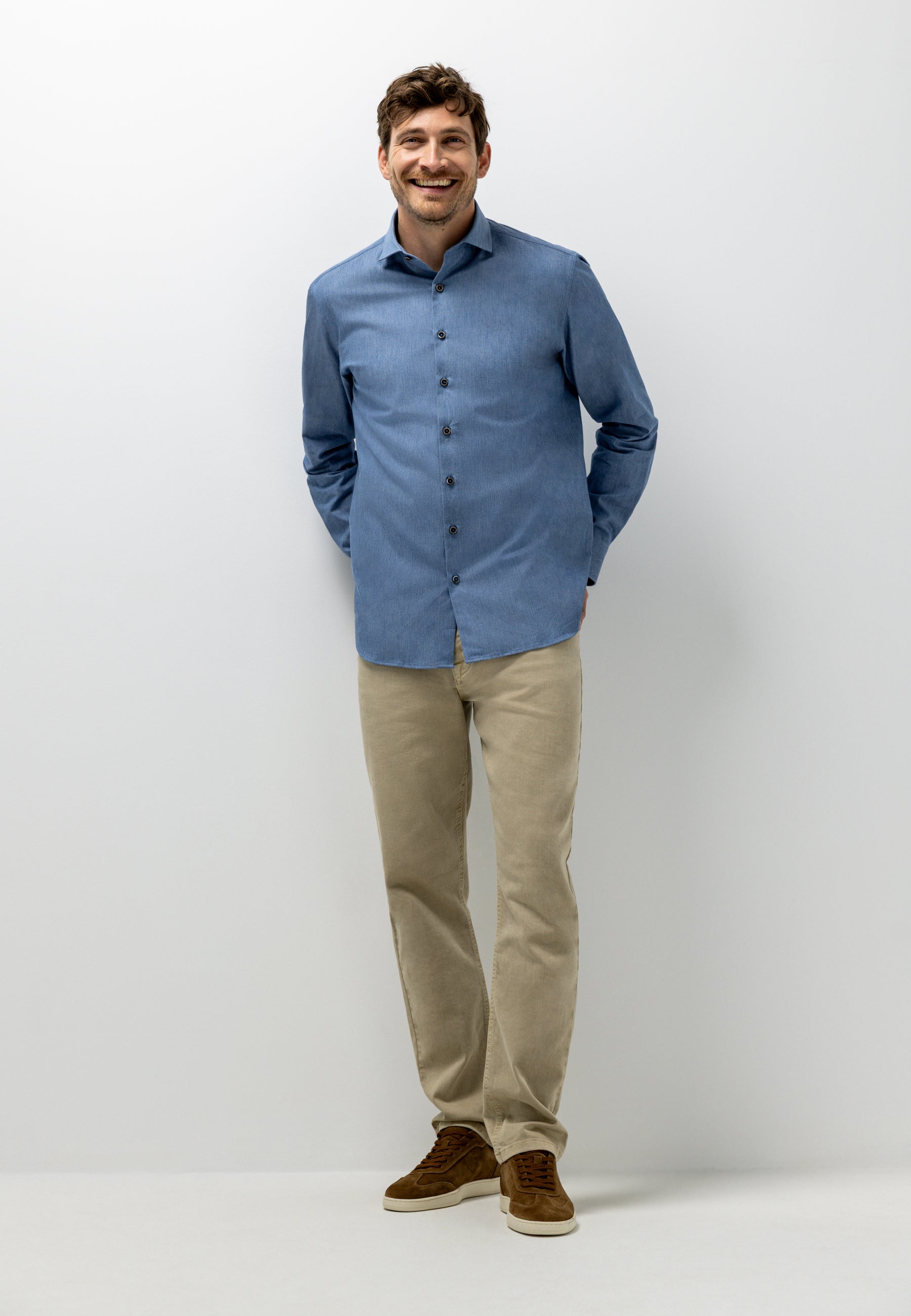 Overhemd met denimlook