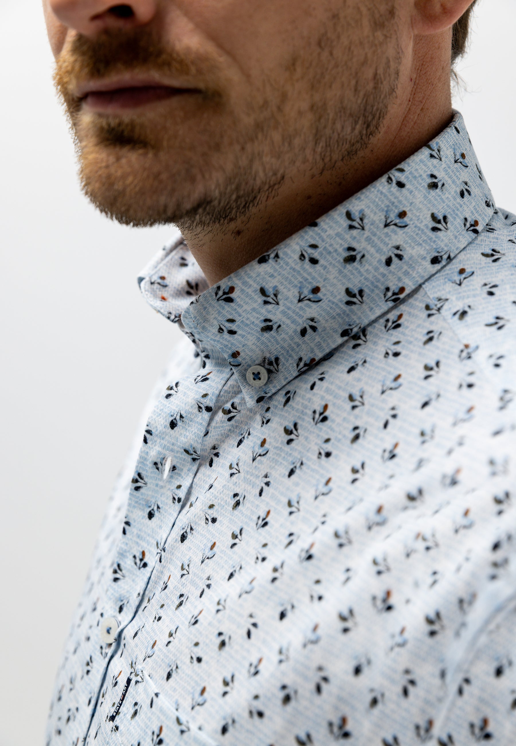Overhemd met all-over print en structuur