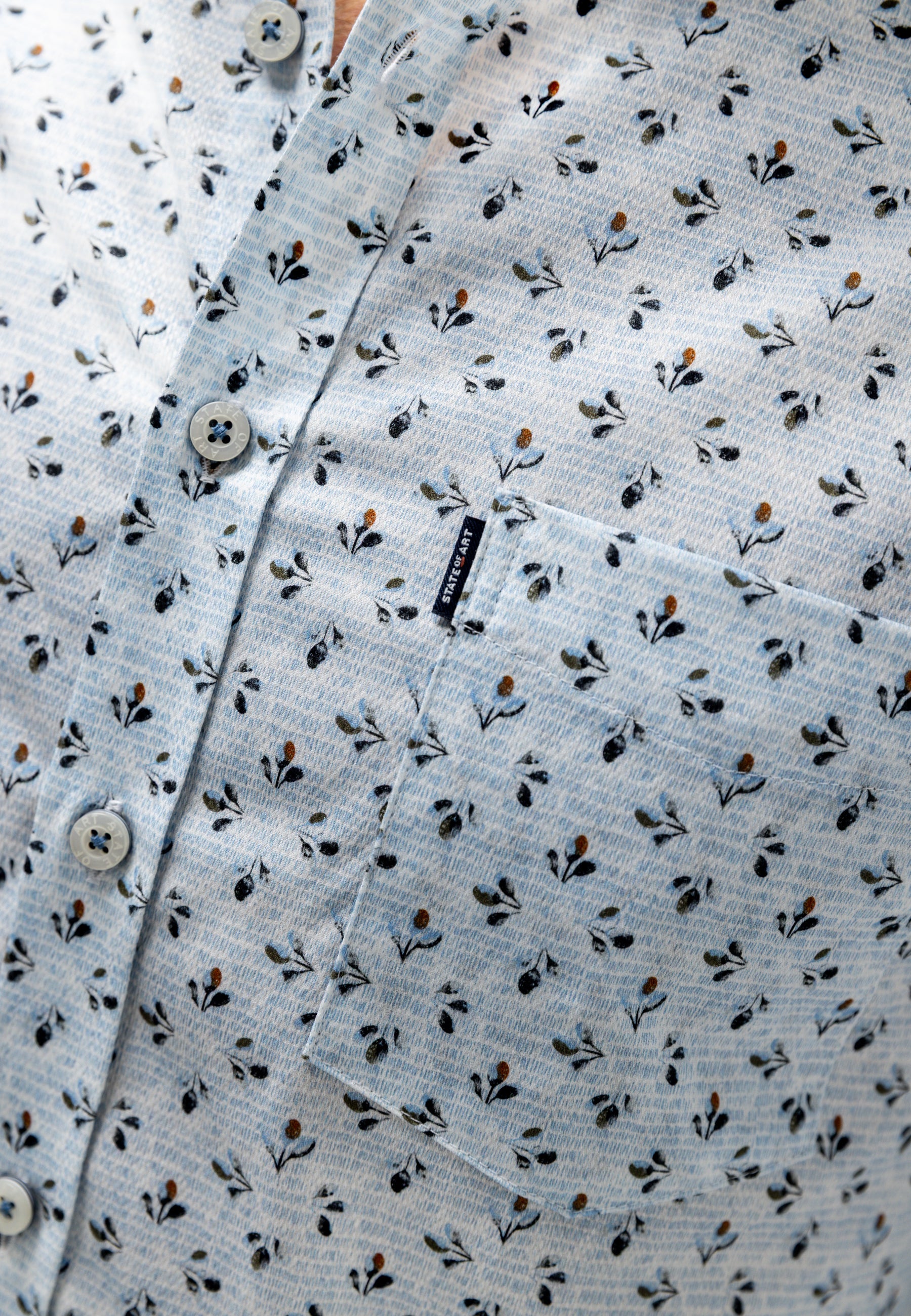 Overhemd met all-over print en structuur