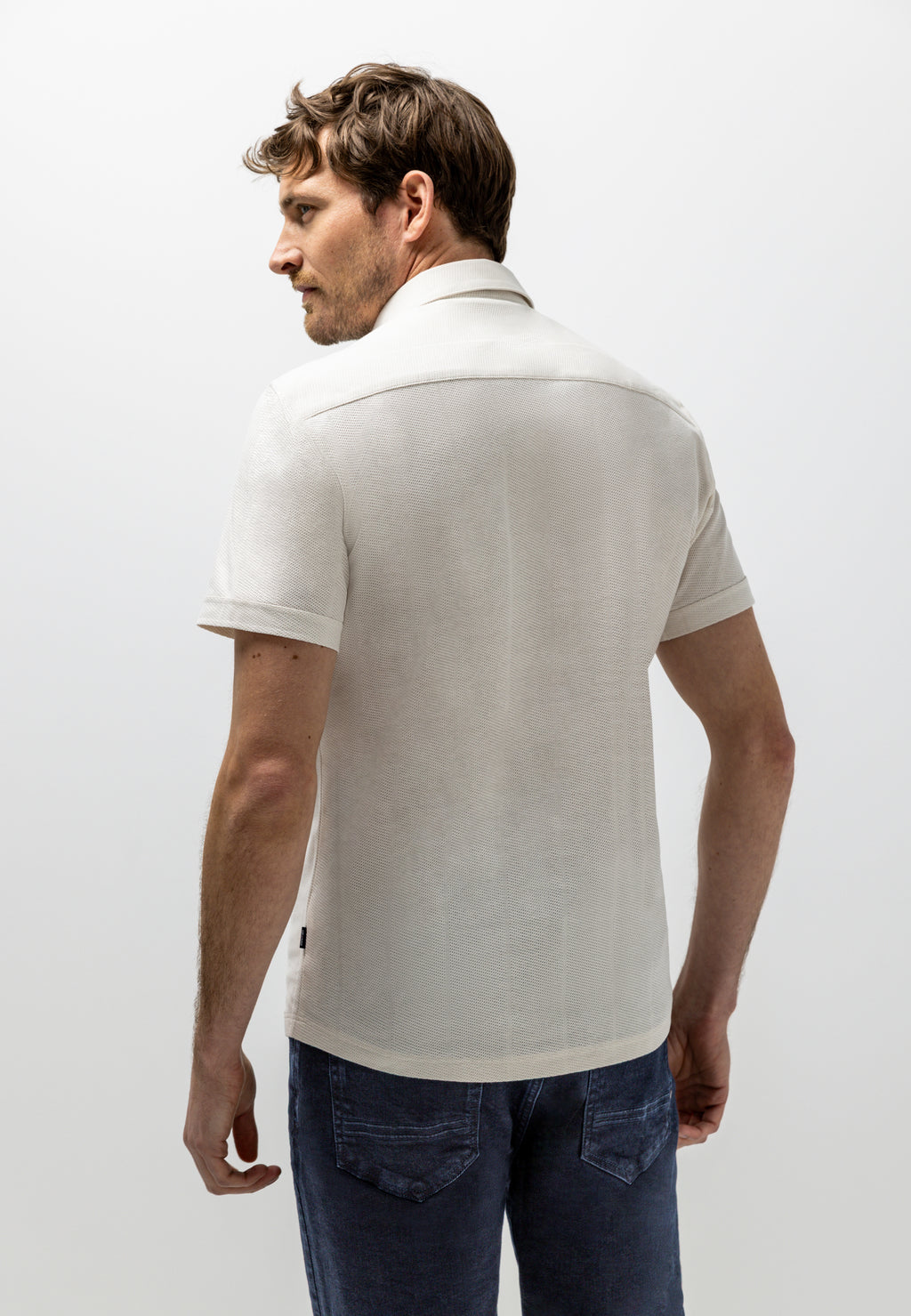 Polo en coton texturé