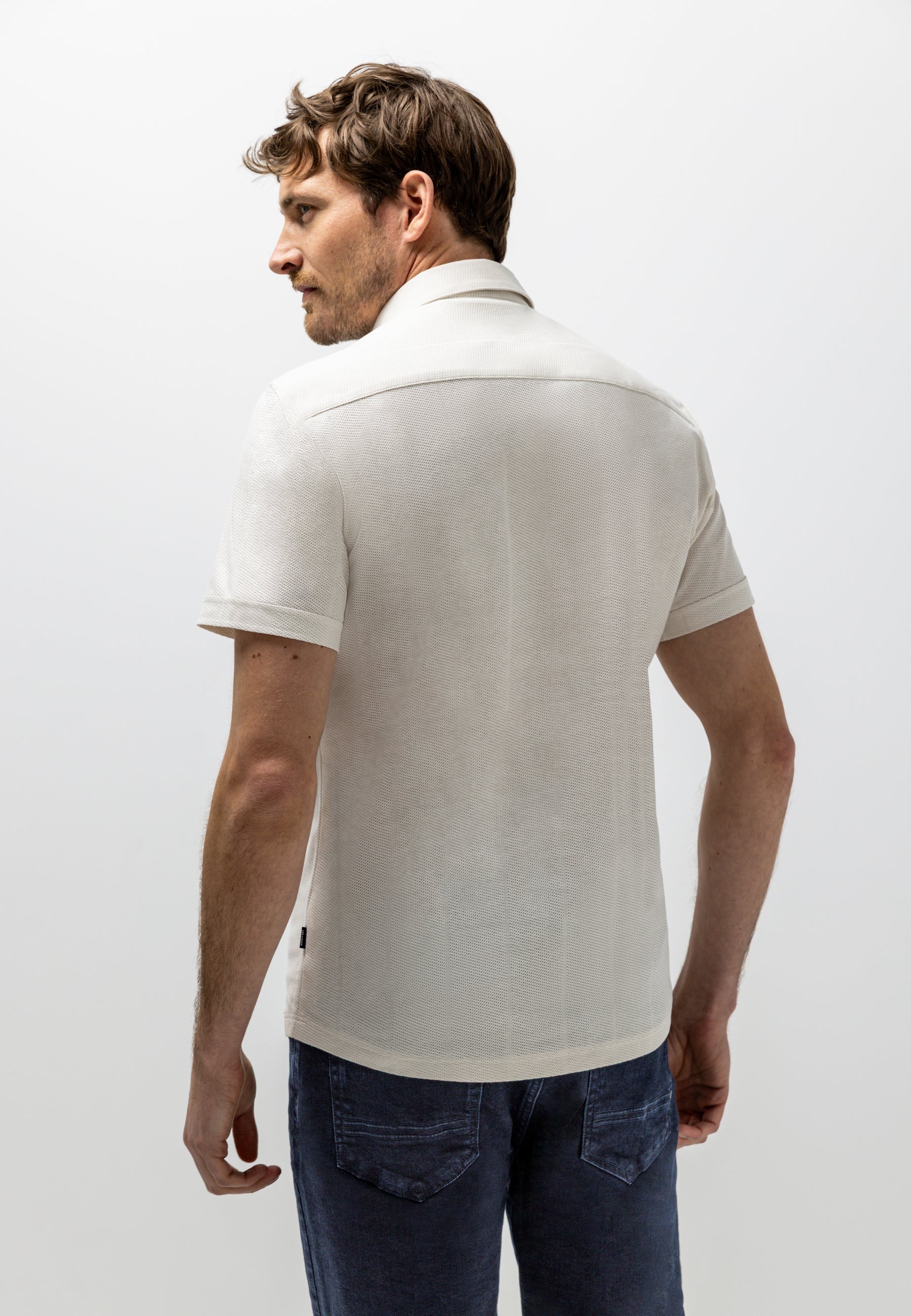 Polo en coton texturé