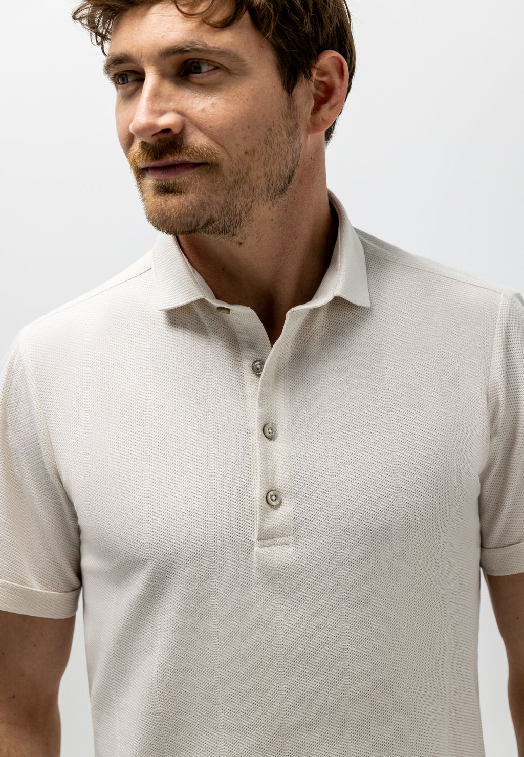 Polo en coton texturé