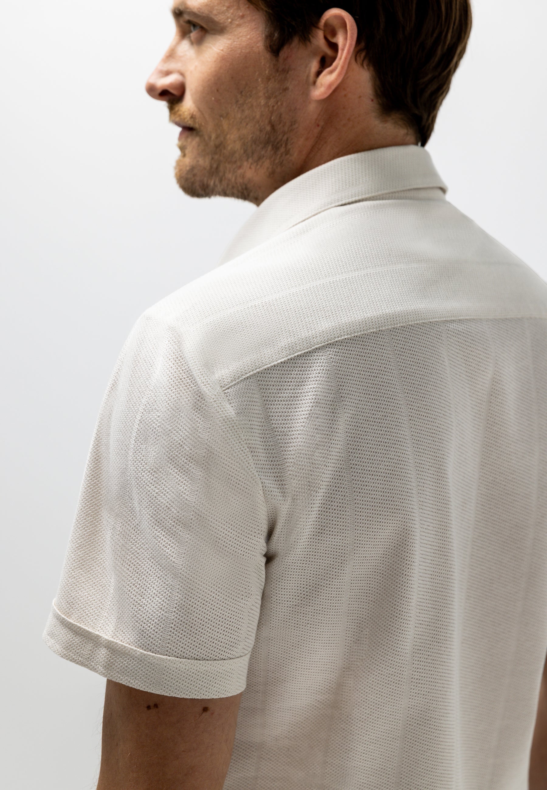Polo en coton texturé