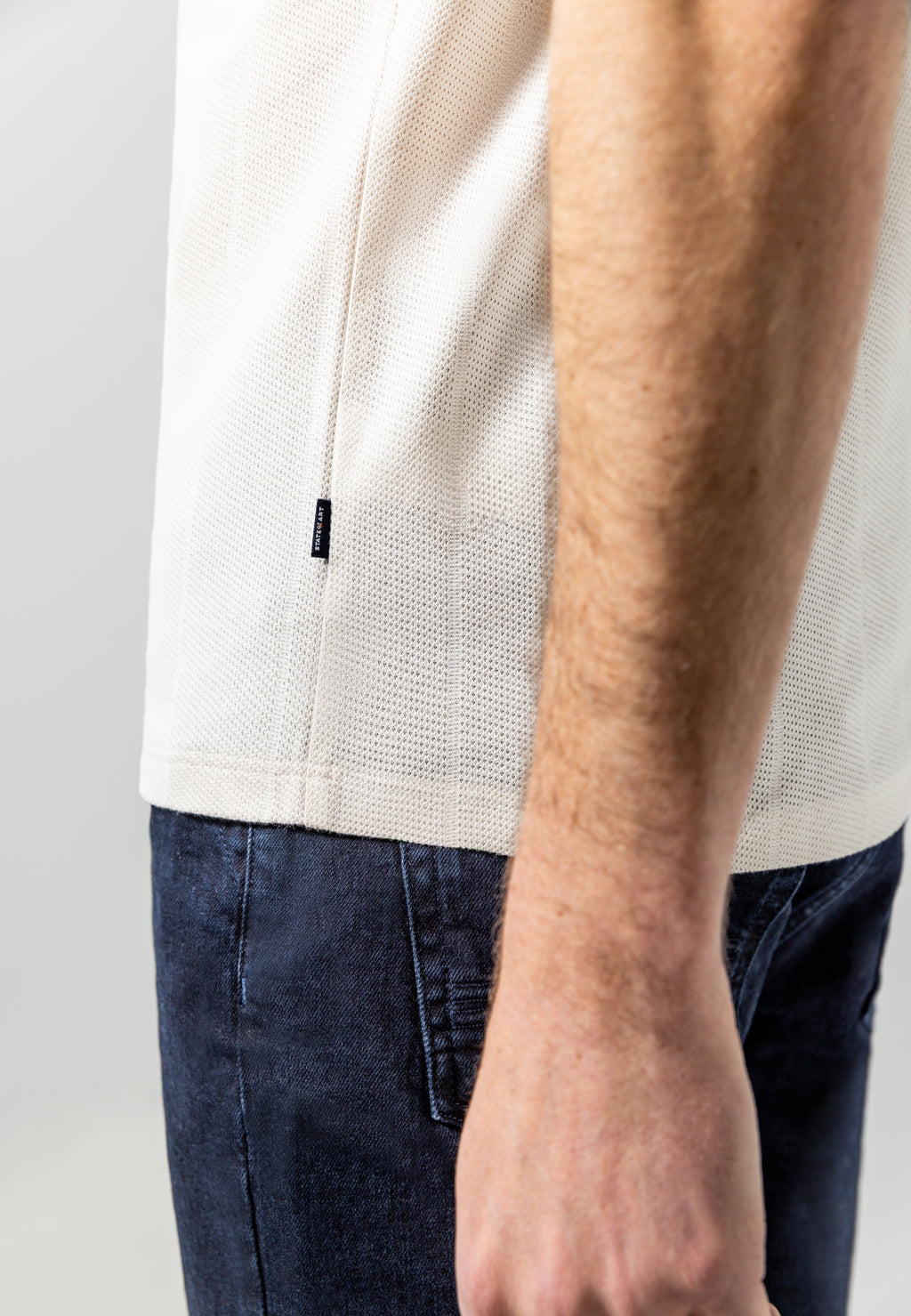 Polo en coton texturé