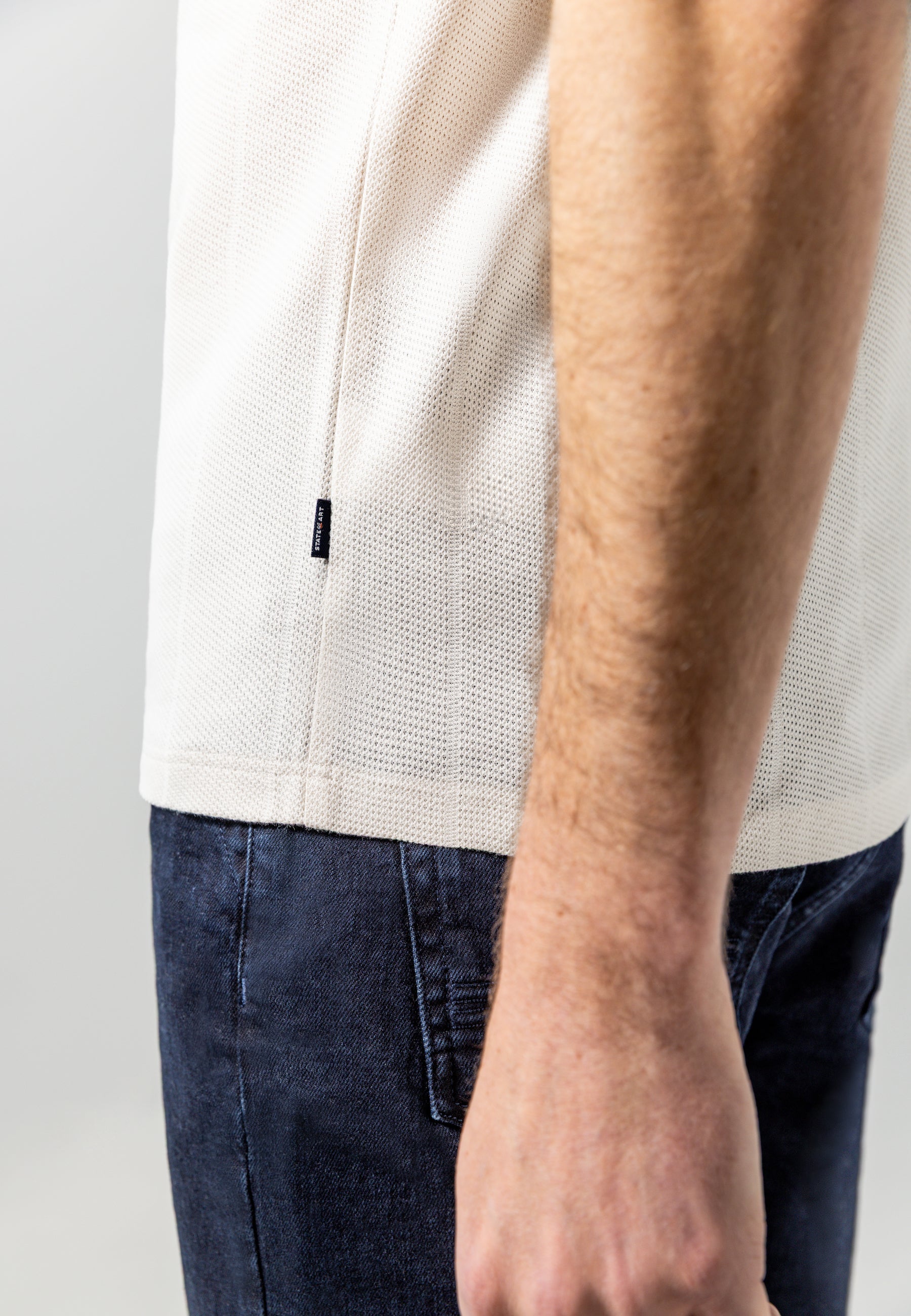 Polo en coton texturé