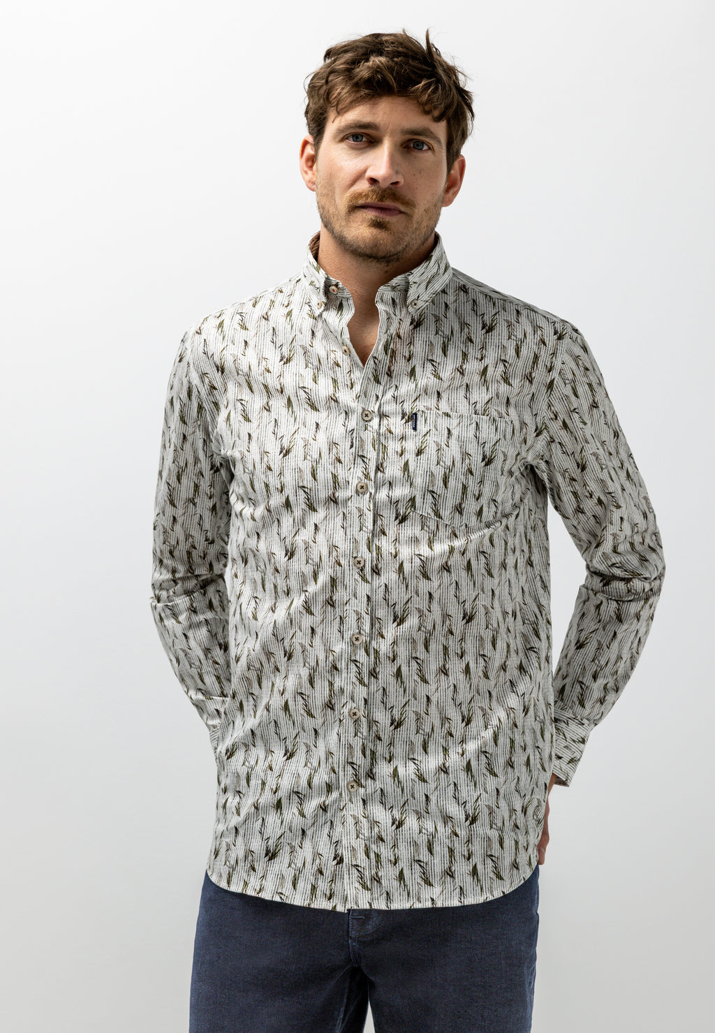 Overhemd met botanische all-over print