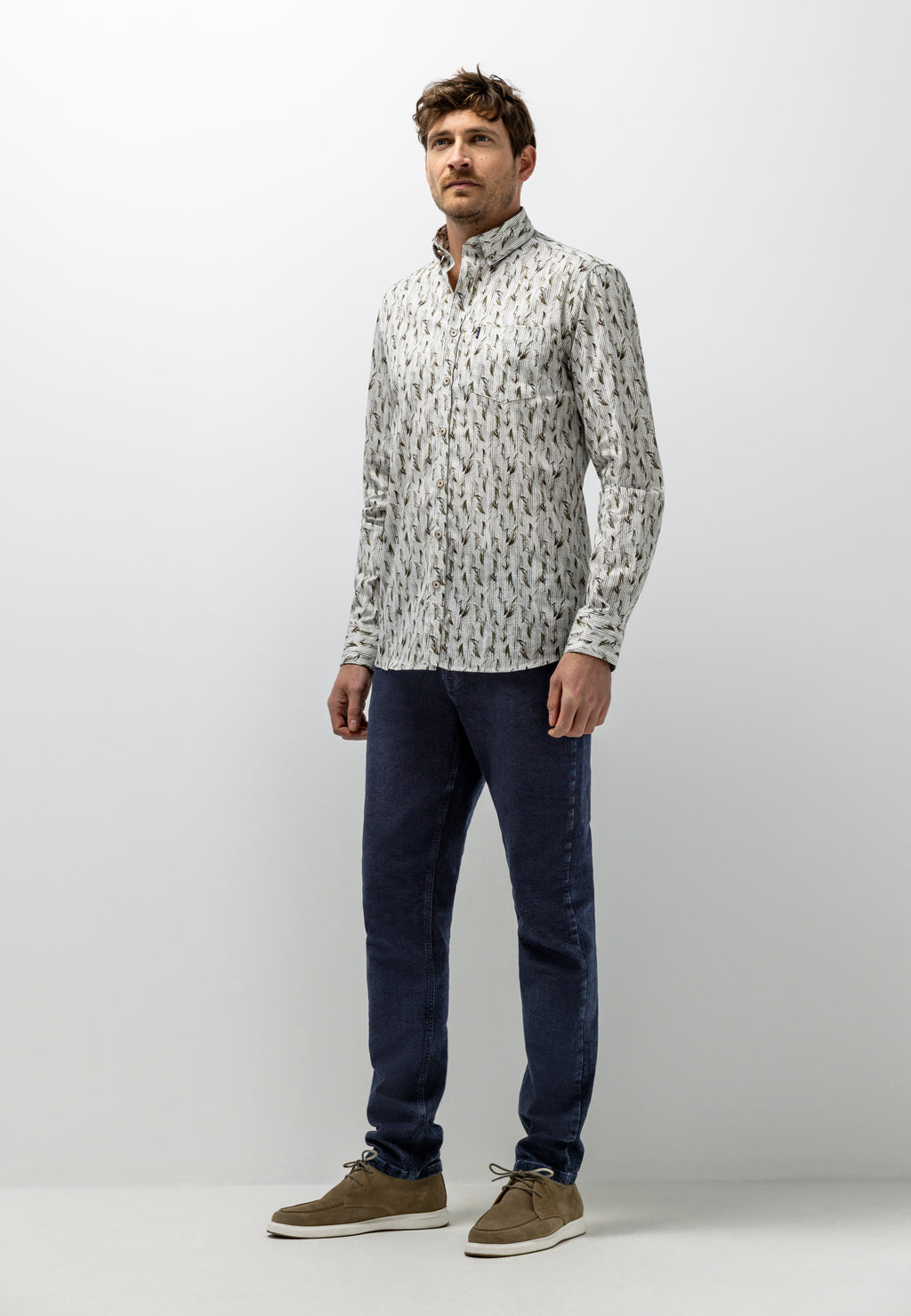 Overhemd met botanische all-over print