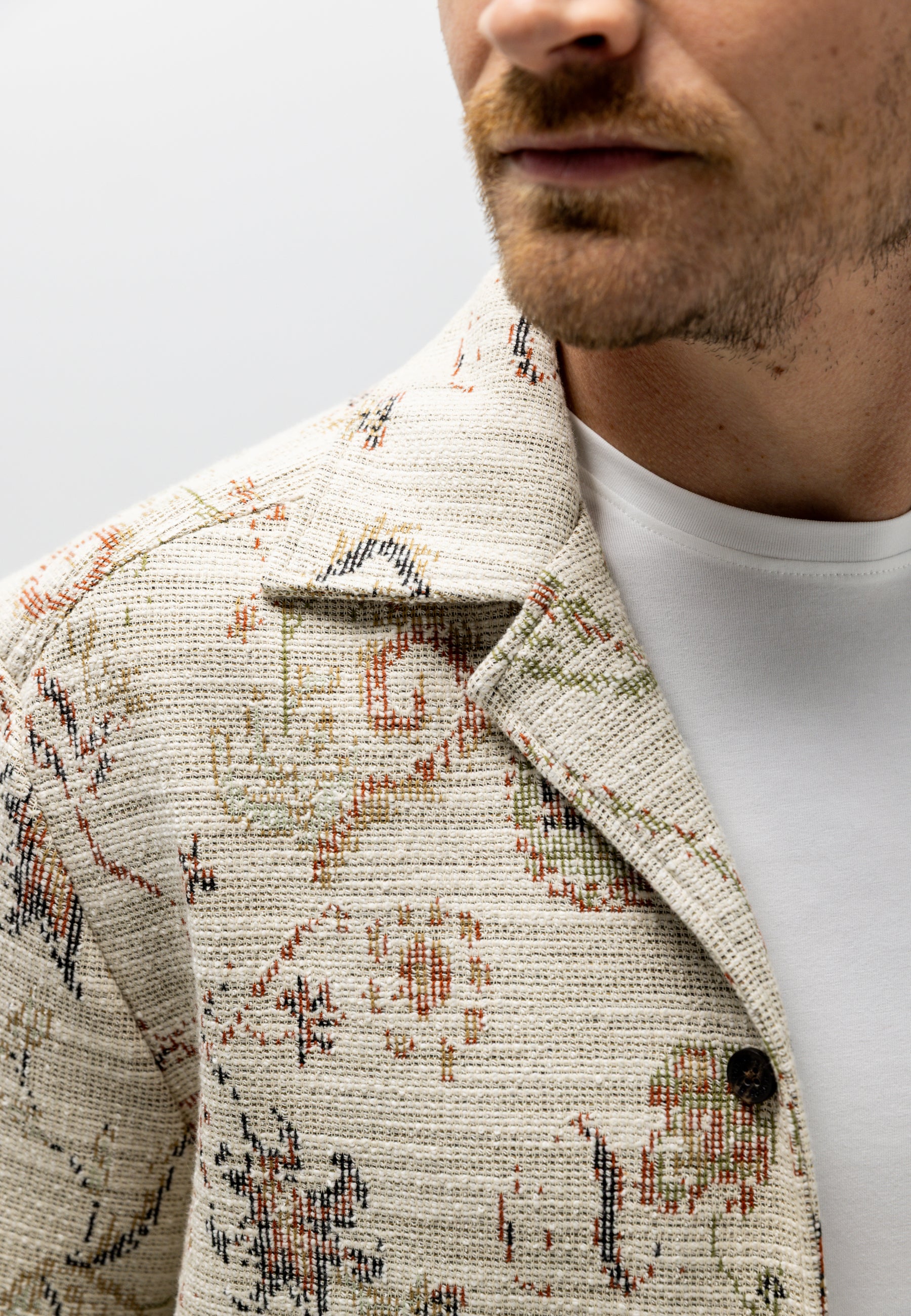 Chemise à imprimé intégral et texture