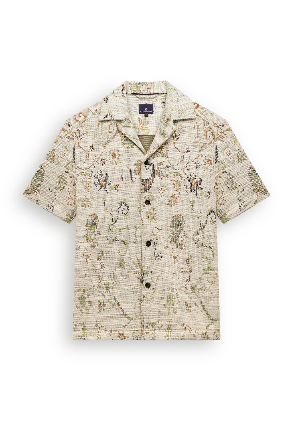 Chemise à imprimé intégral et texture