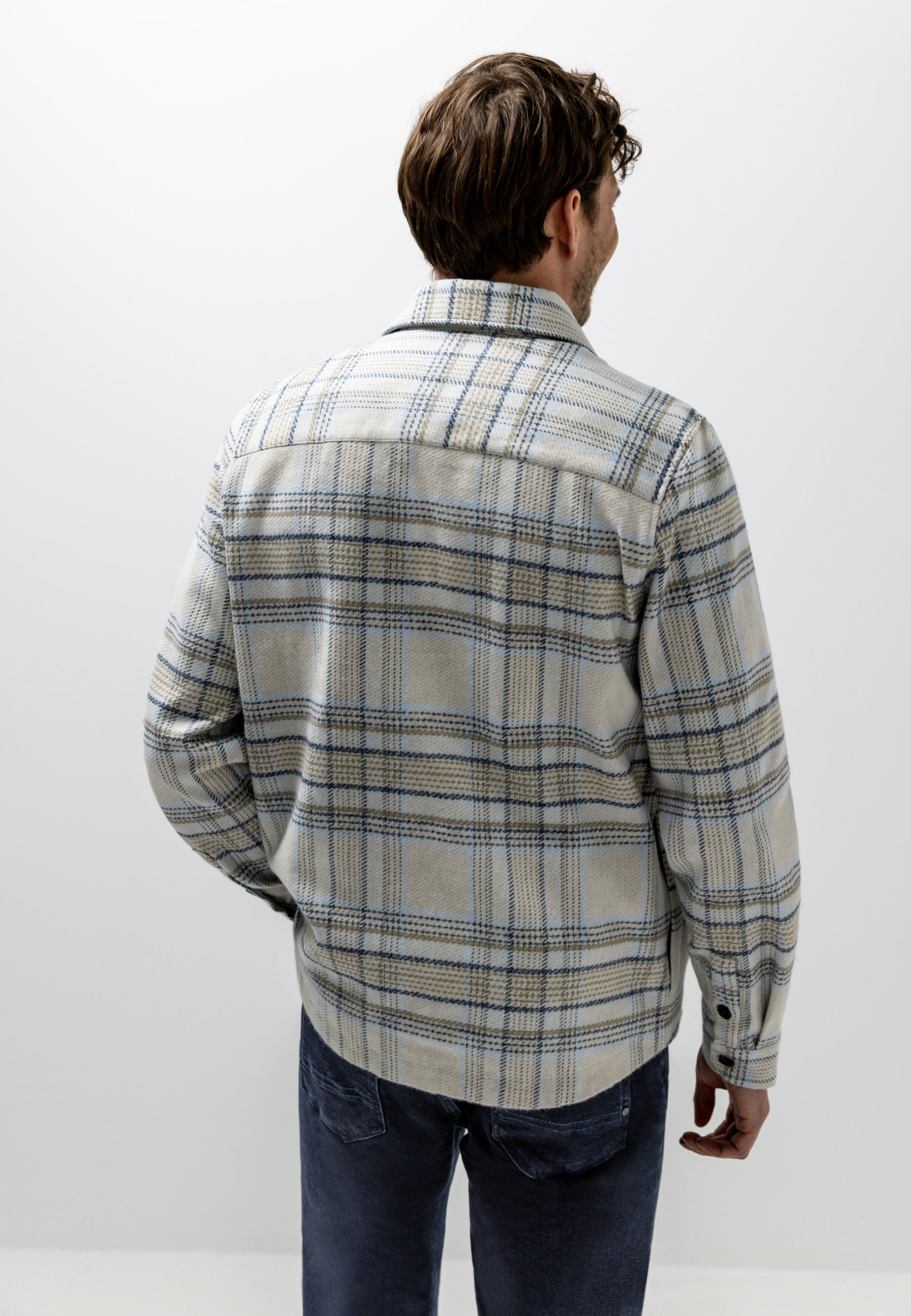 Surchemise en twill à carreaux
