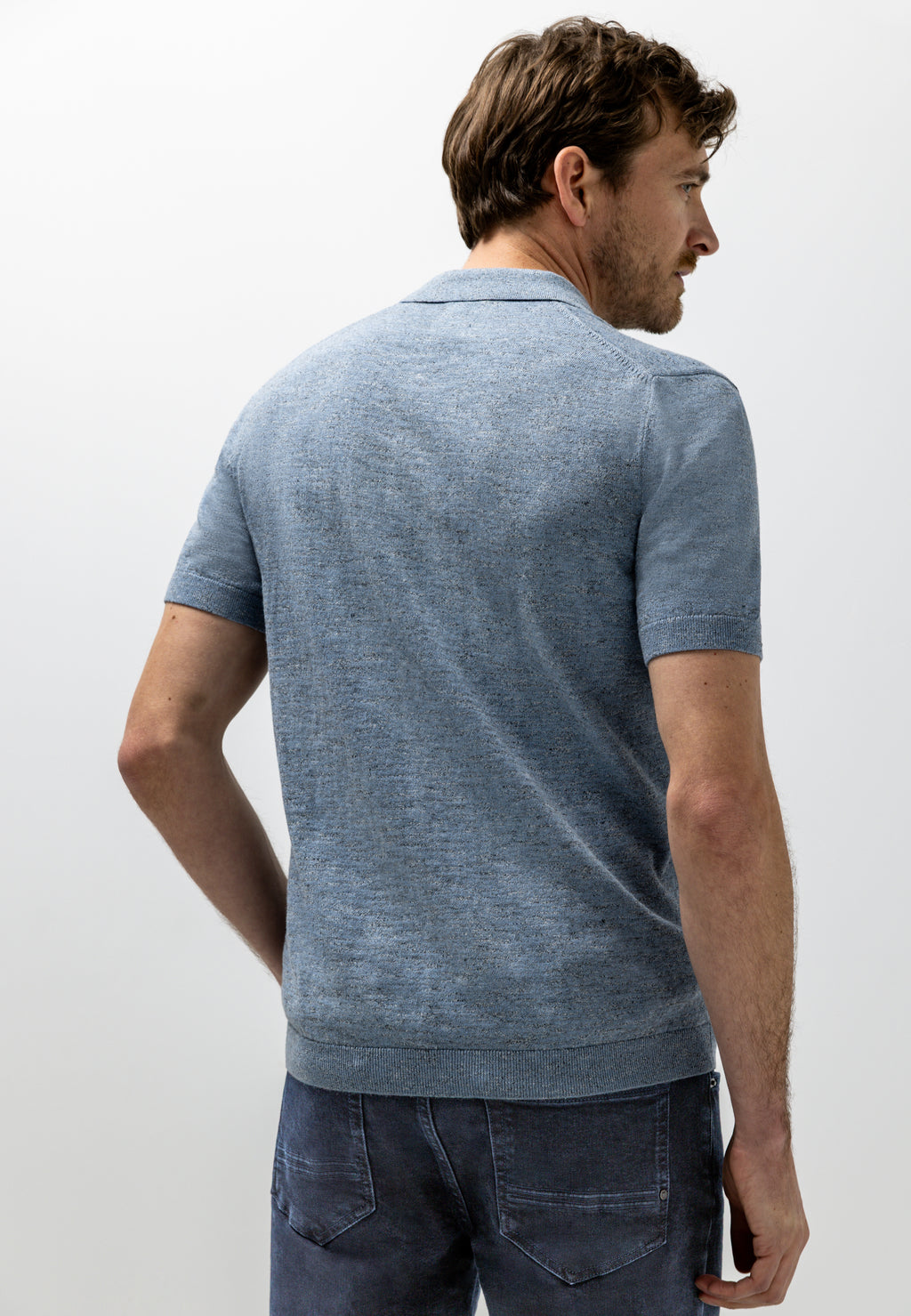 Polo en maille à effet chiné