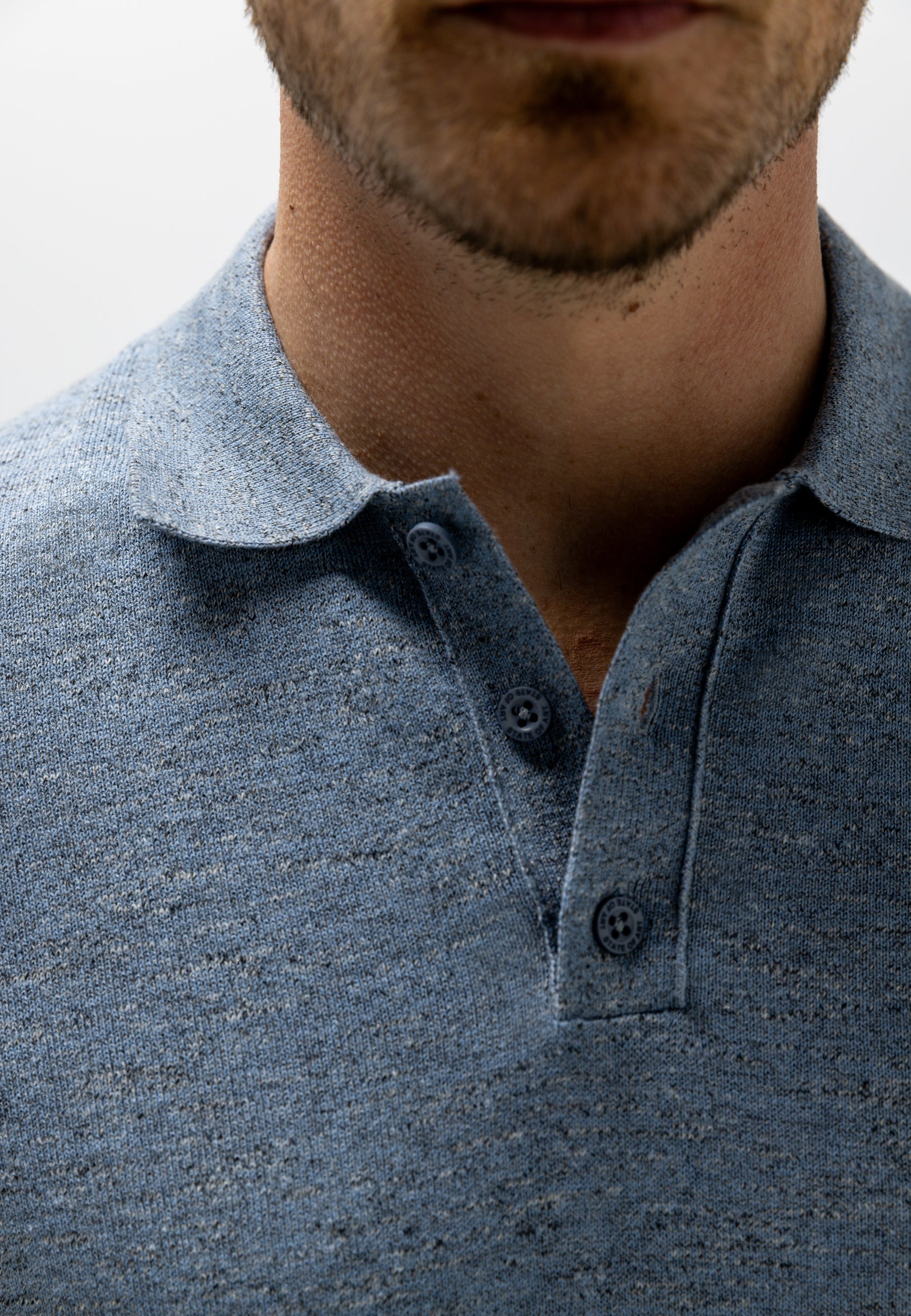 Polo en maille à effet chiné