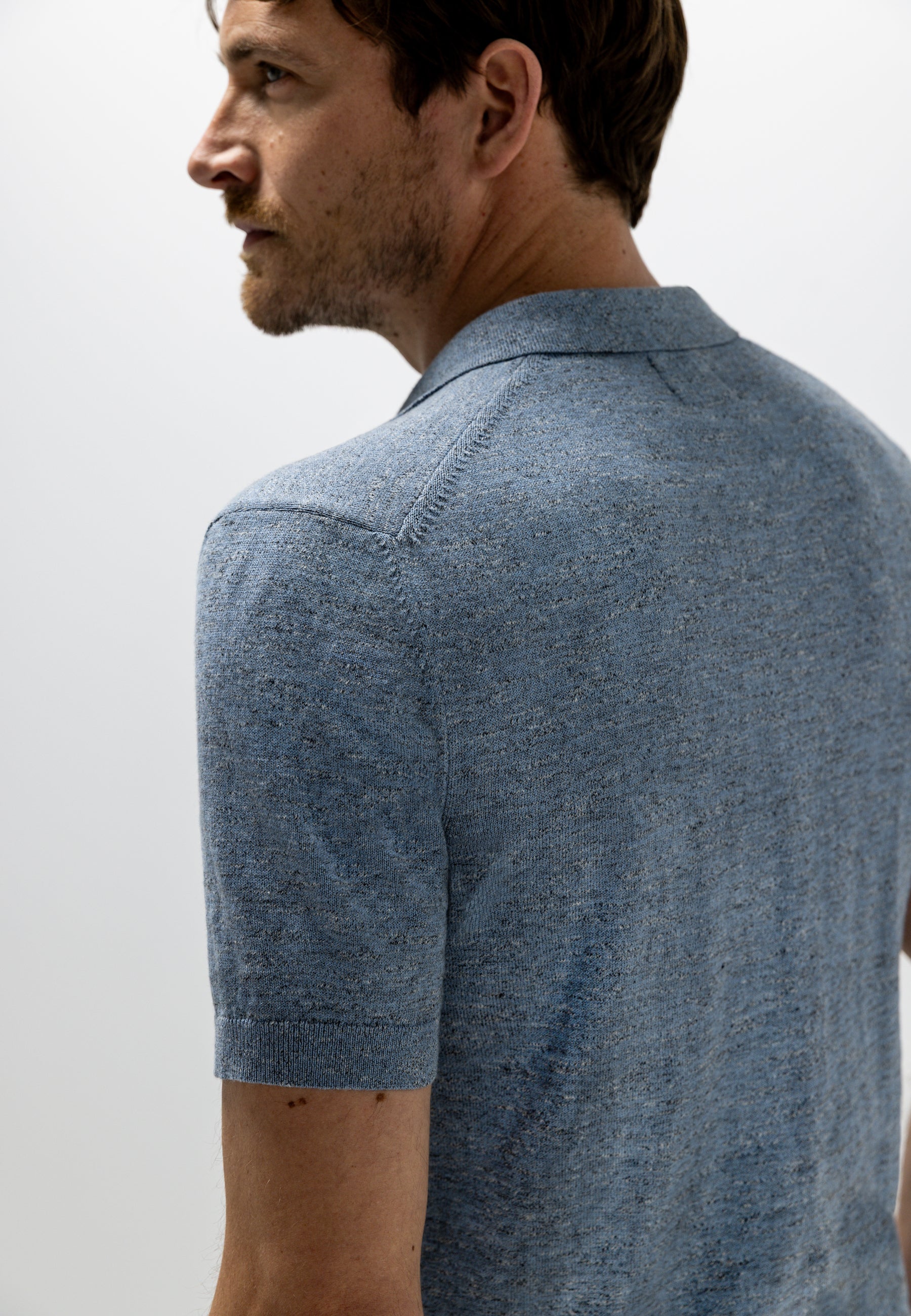 Polo en maille à effet chiné