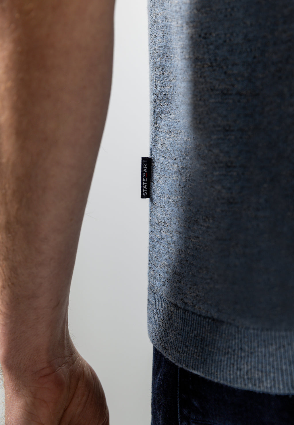 Polo en maille à effet chiné