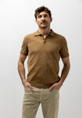 Polo en maille à effet chiné