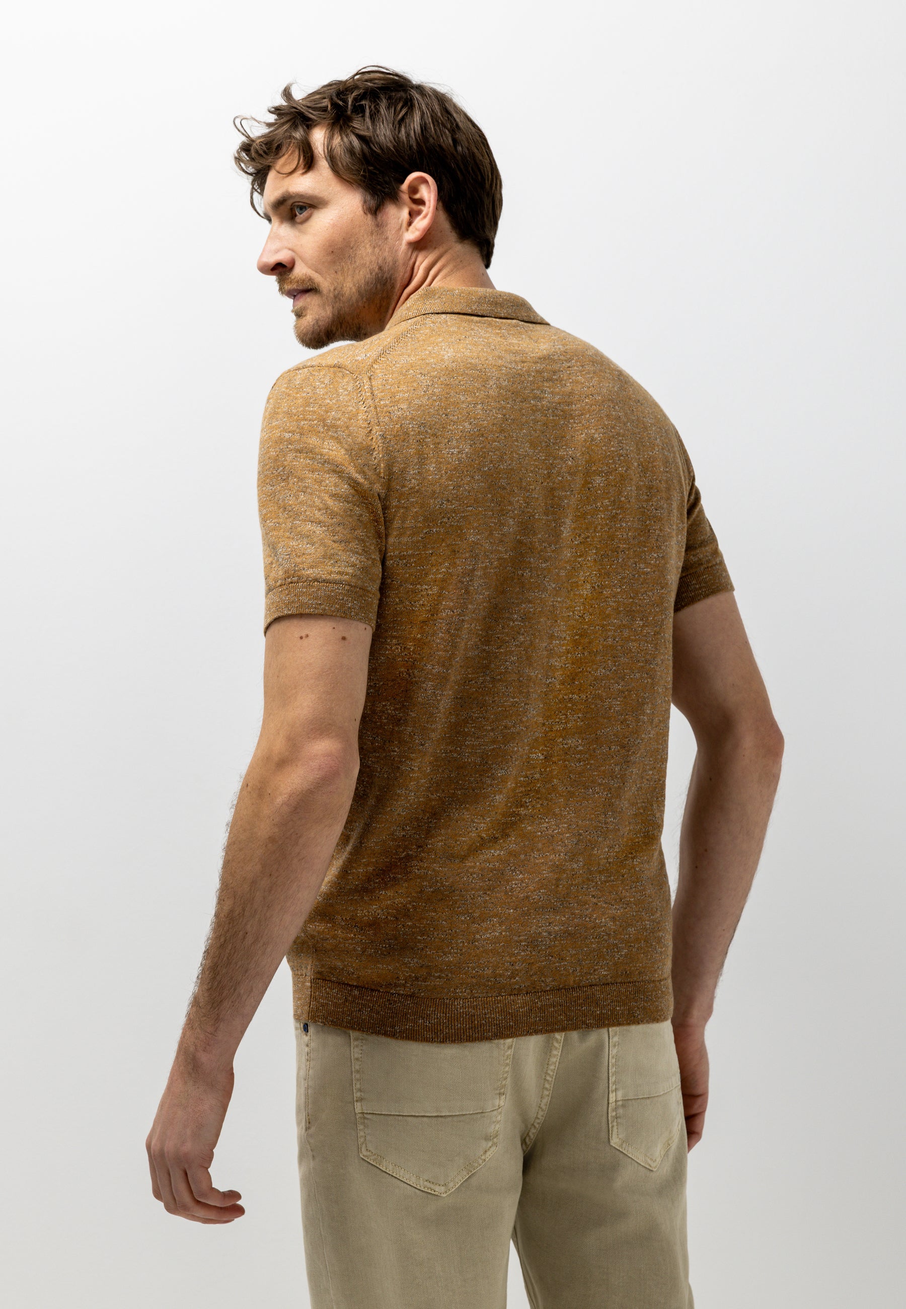 Polo en maille à effet chiné