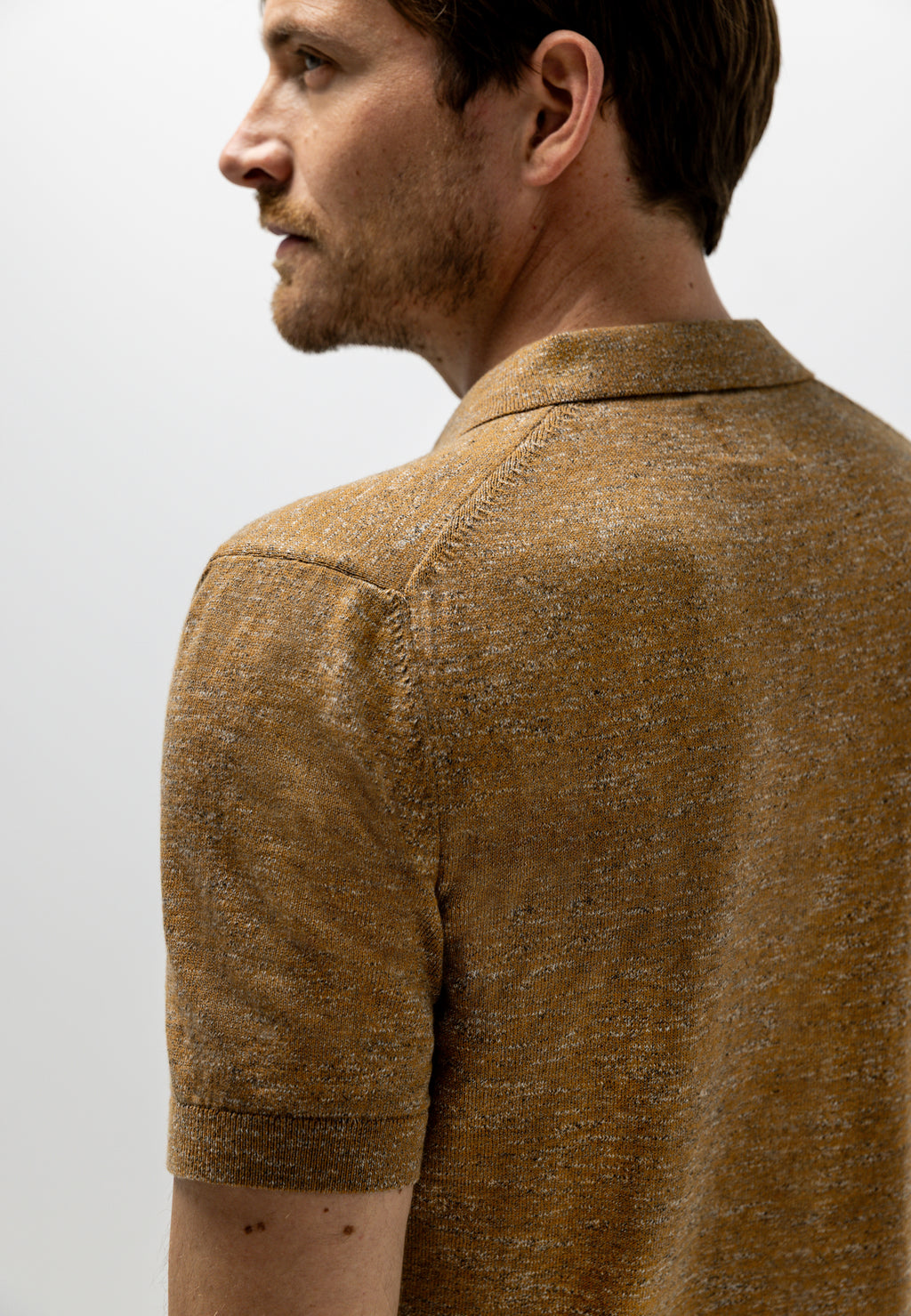 Polo en maille à effet chiné