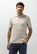 Polo en maille texturé