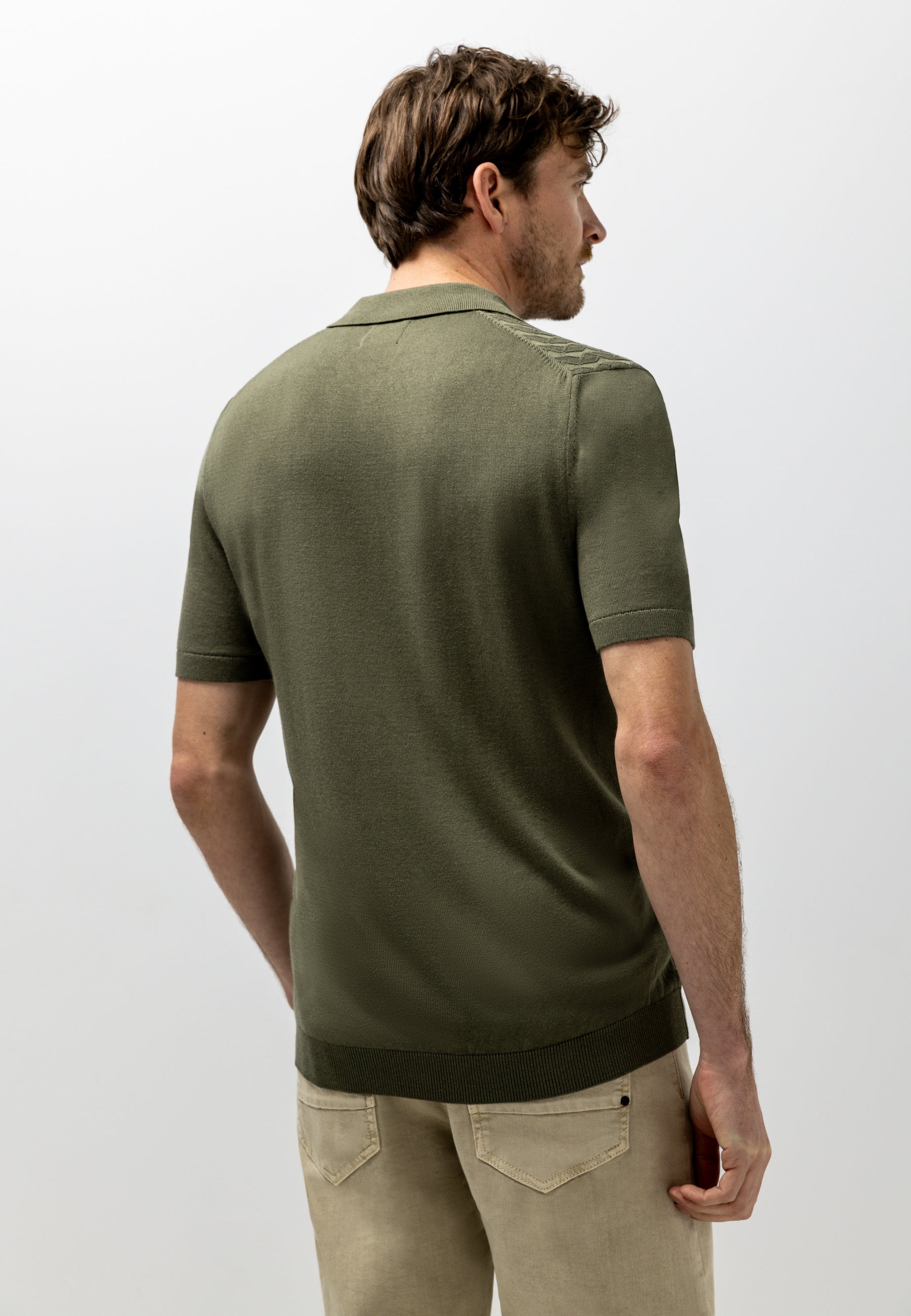 Polo en maille texturé