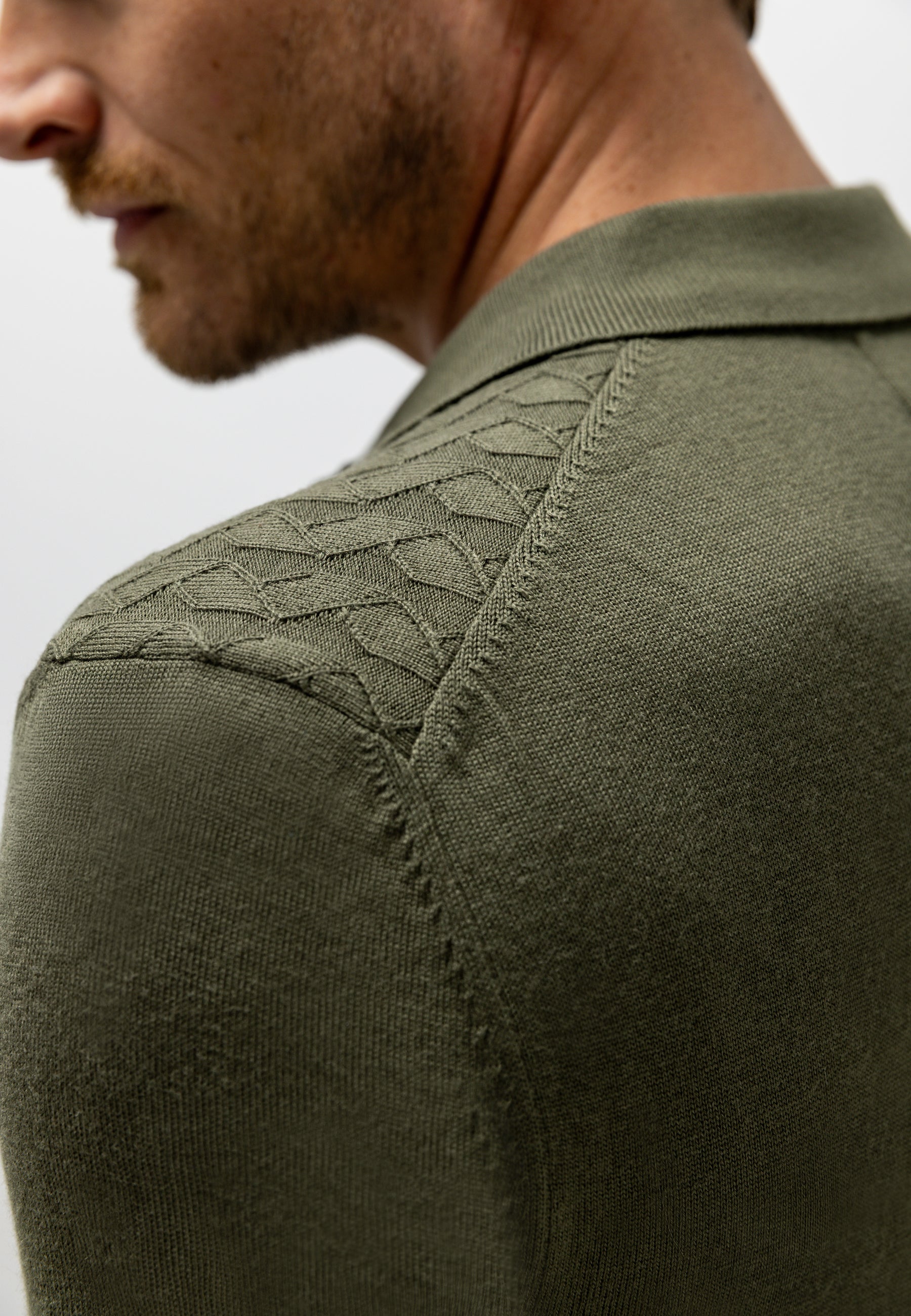 Polo en maille texturé