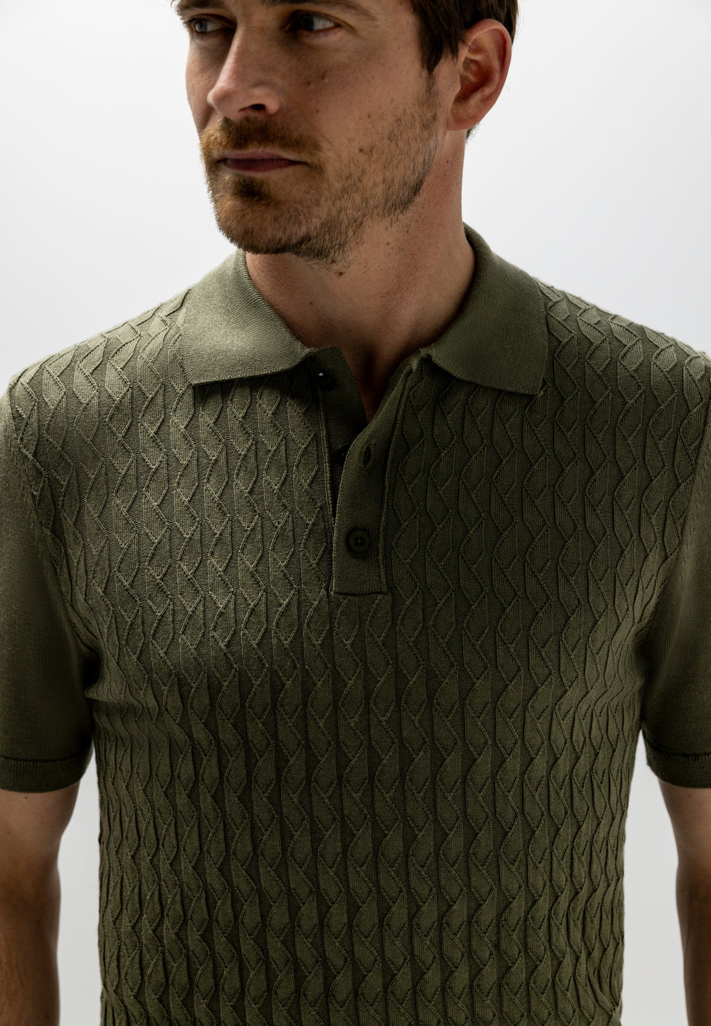 Polo en maille texturé