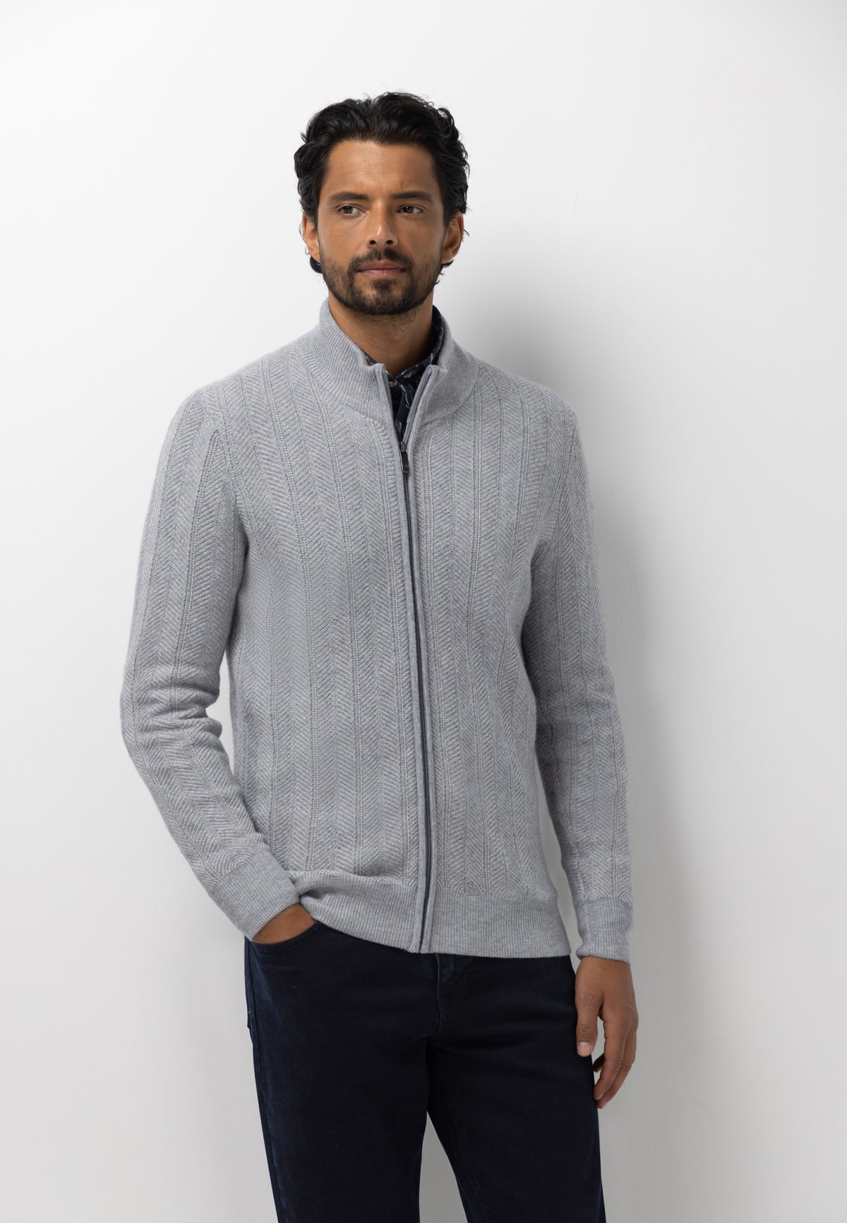 Cardigan en mélange de laine d’agneau