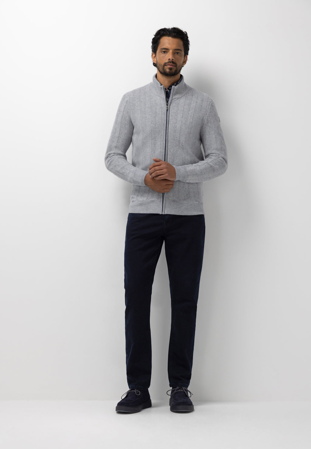 Cardigan en mélange de laine d’agneau