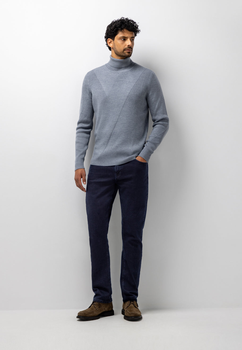 Pull en maille à col roulé avec motif structuré