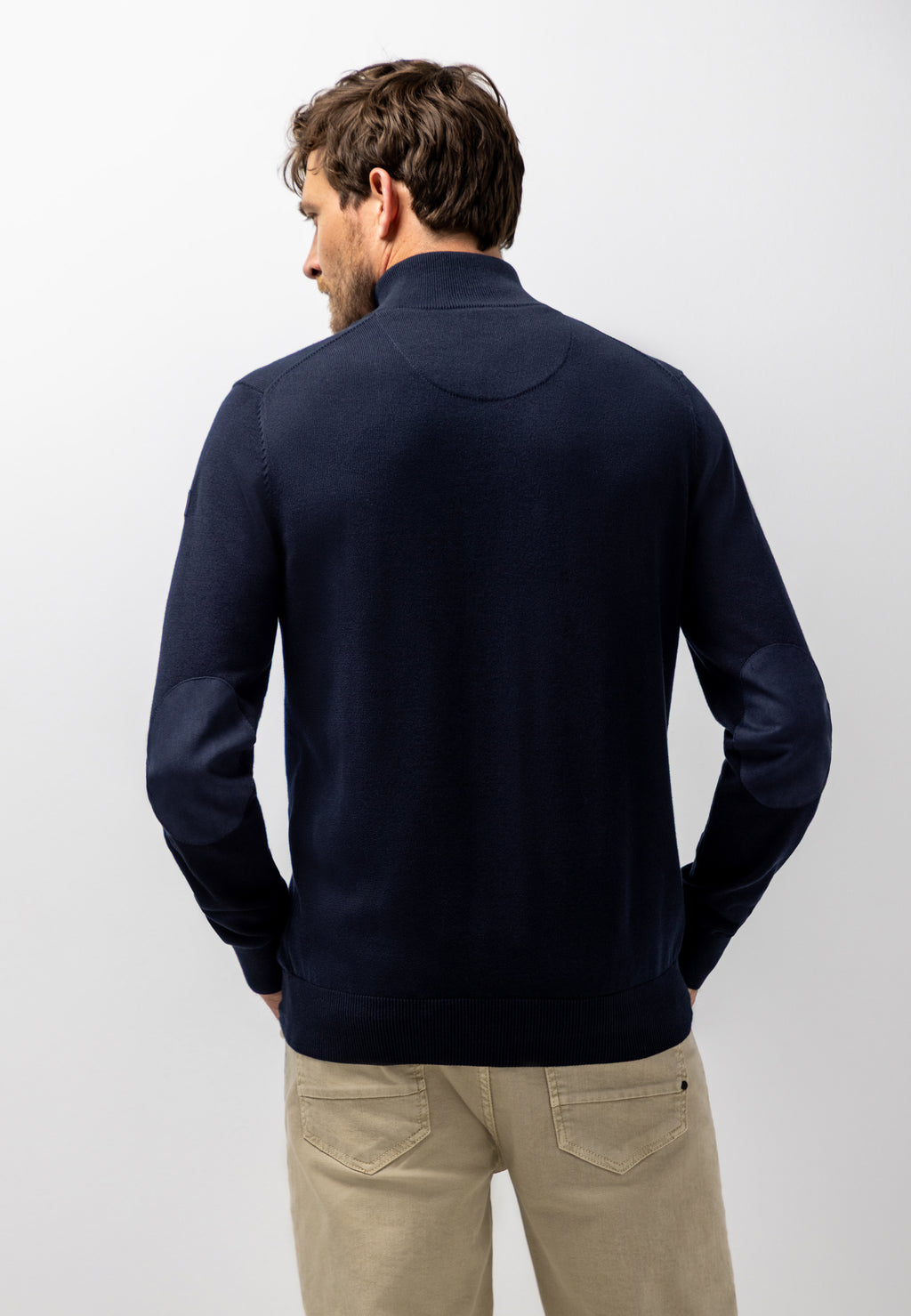 Pull en coton avec coudières