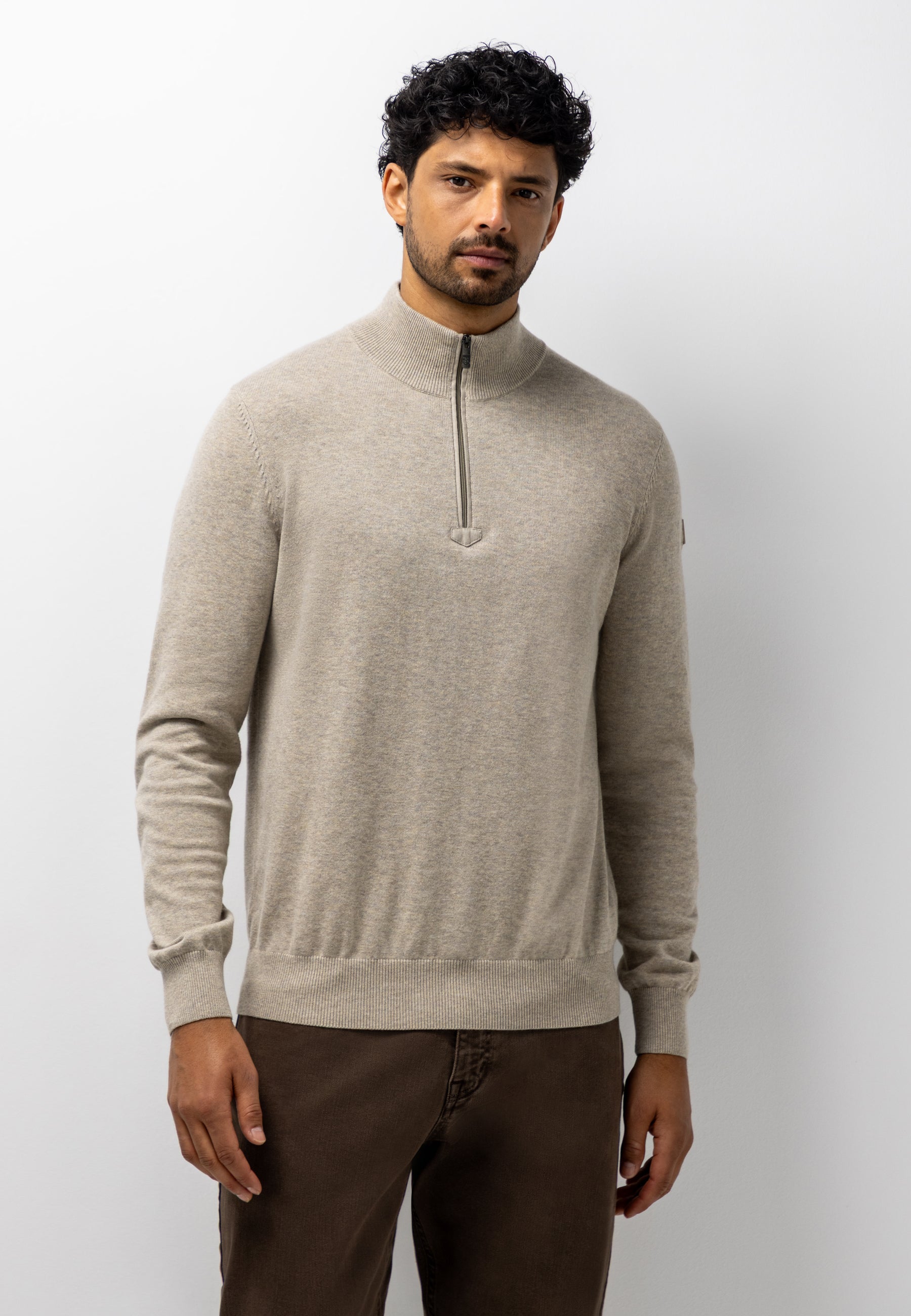 Pull en coton avec coudières