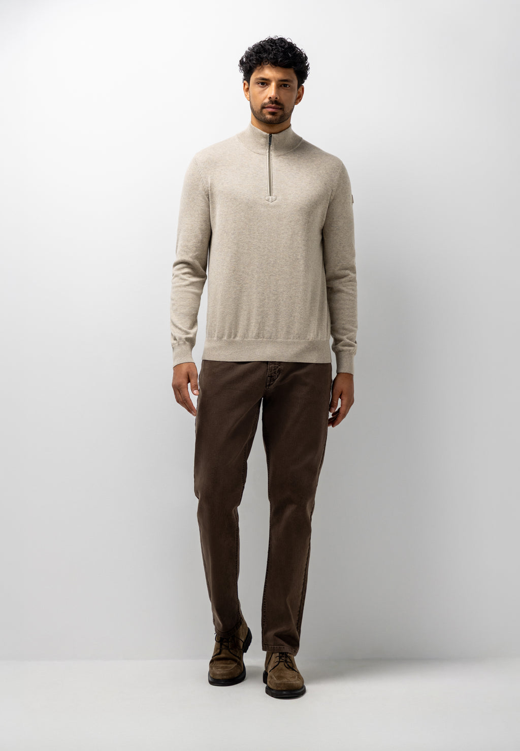 Pull en coton avec coudières