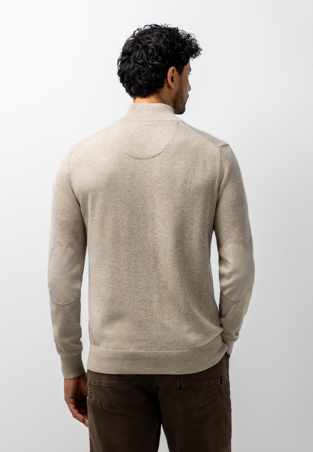 Pull en coton avec coudières