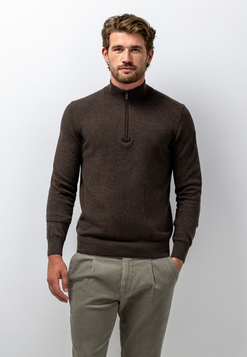 Pull en coton avec coudières