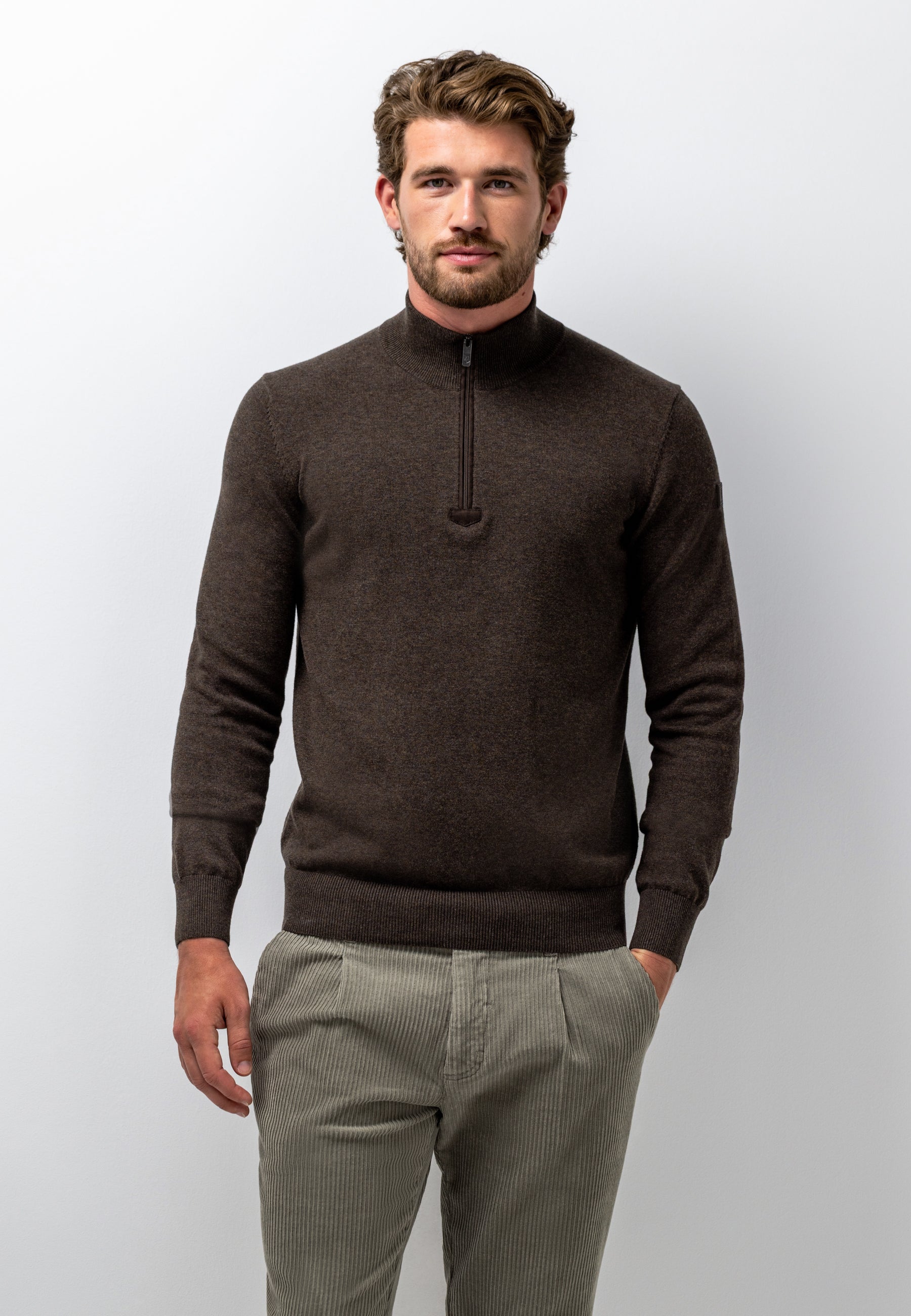 Pull en coton avec coudières