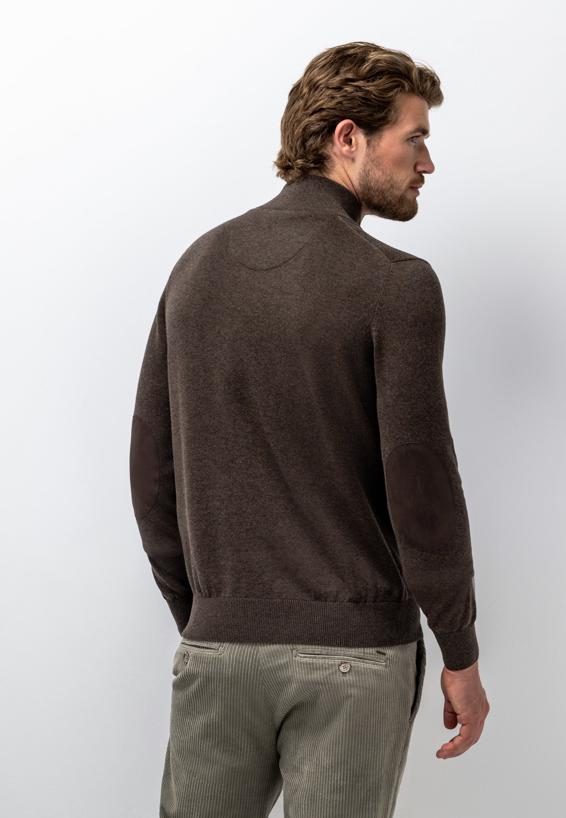 Pull en coton avec coudières