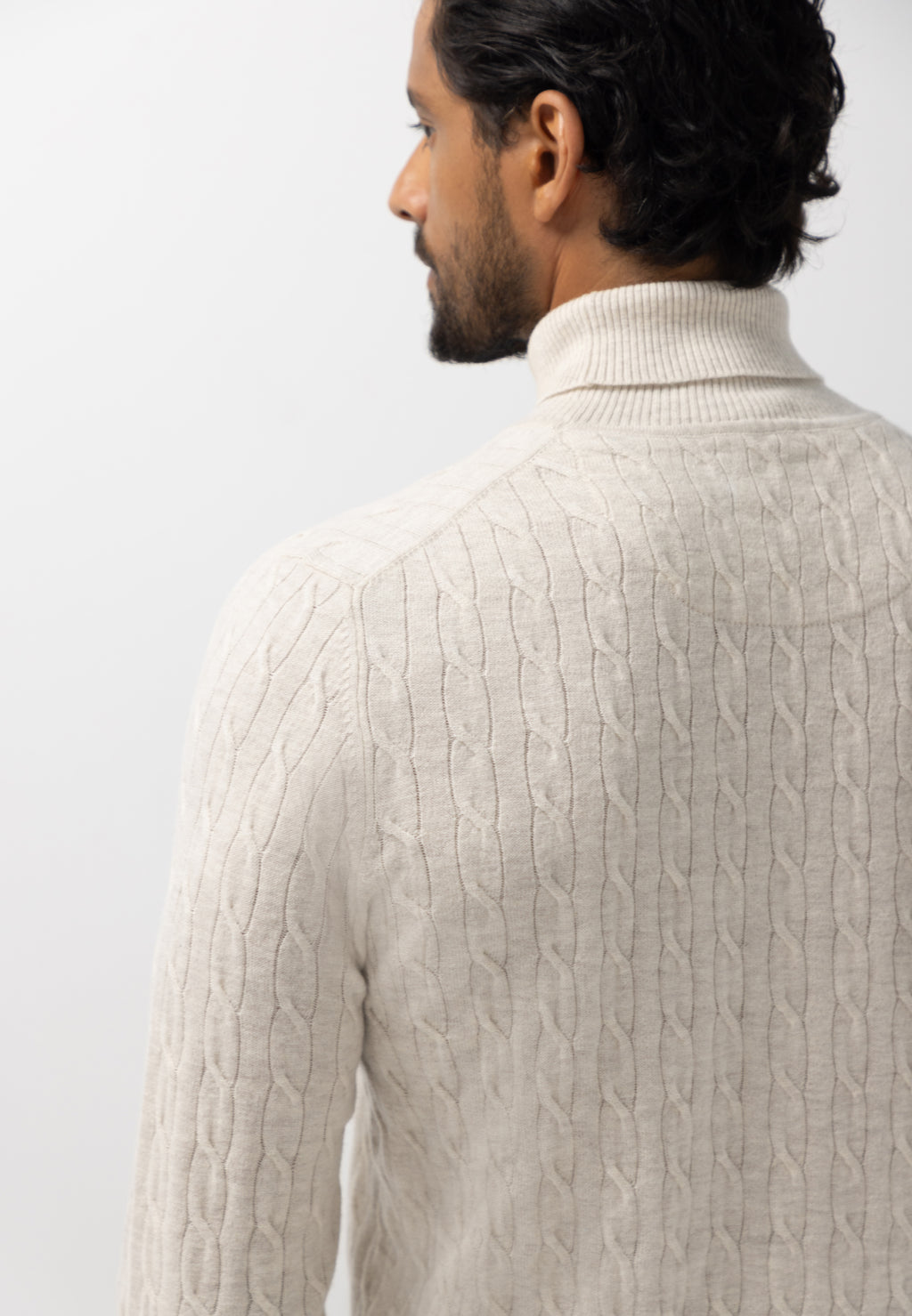 Pull à col roulé en mélange de laine d’agneau