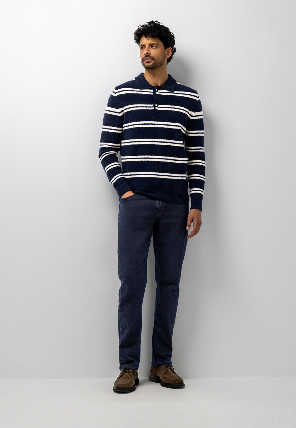 Polo en maille à rayures