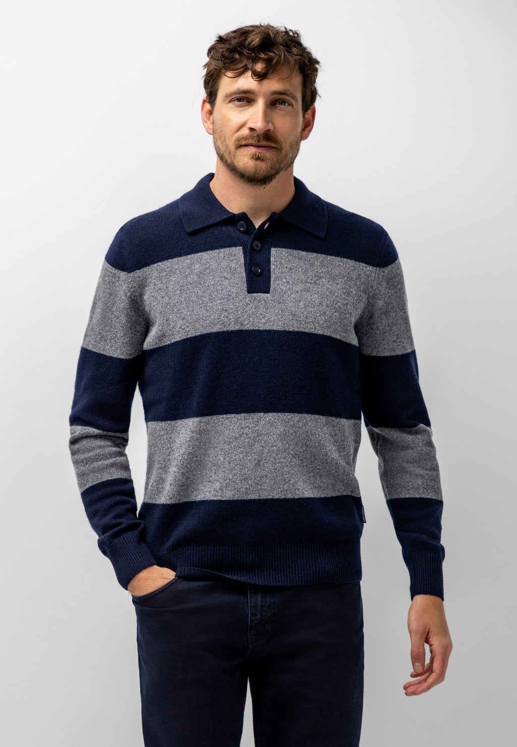 Polo en maille à rayures