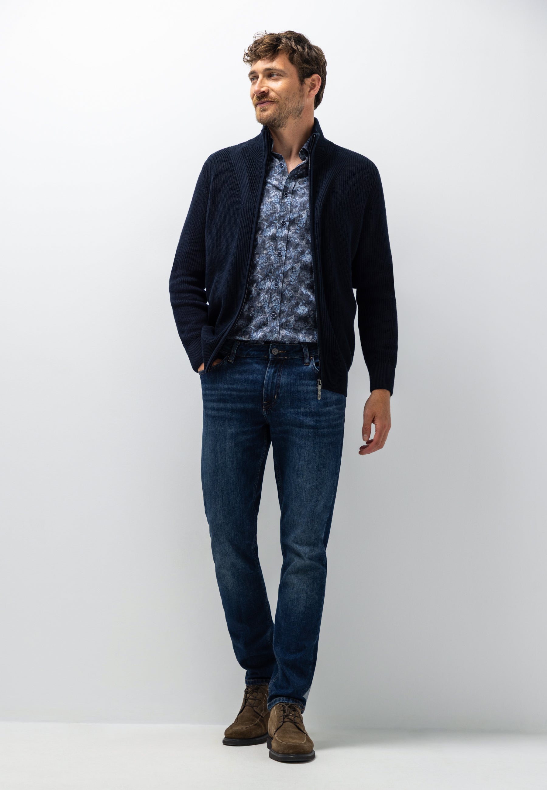 Cardigan à fermeture zippée bidirectionnelle