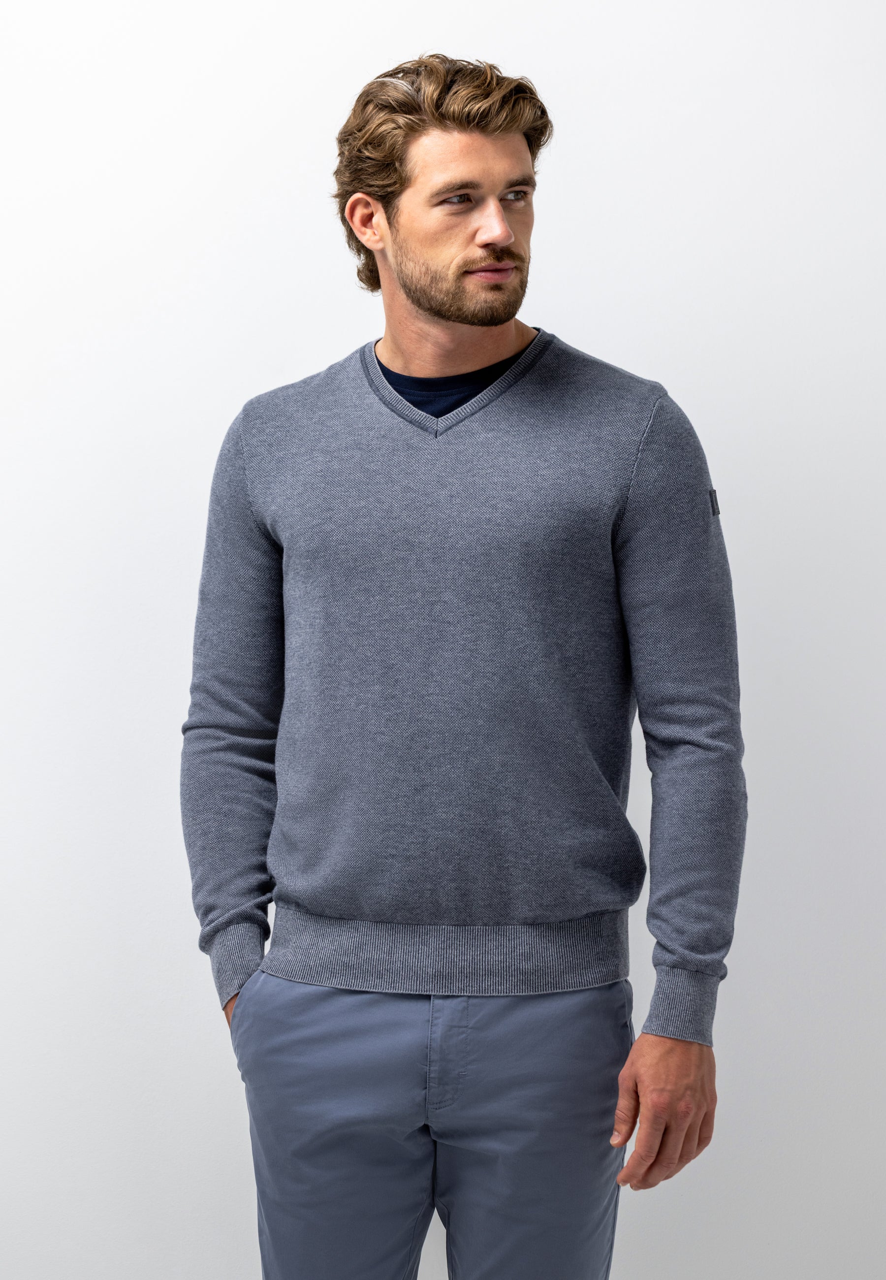 Oxford trui met rubberen badge